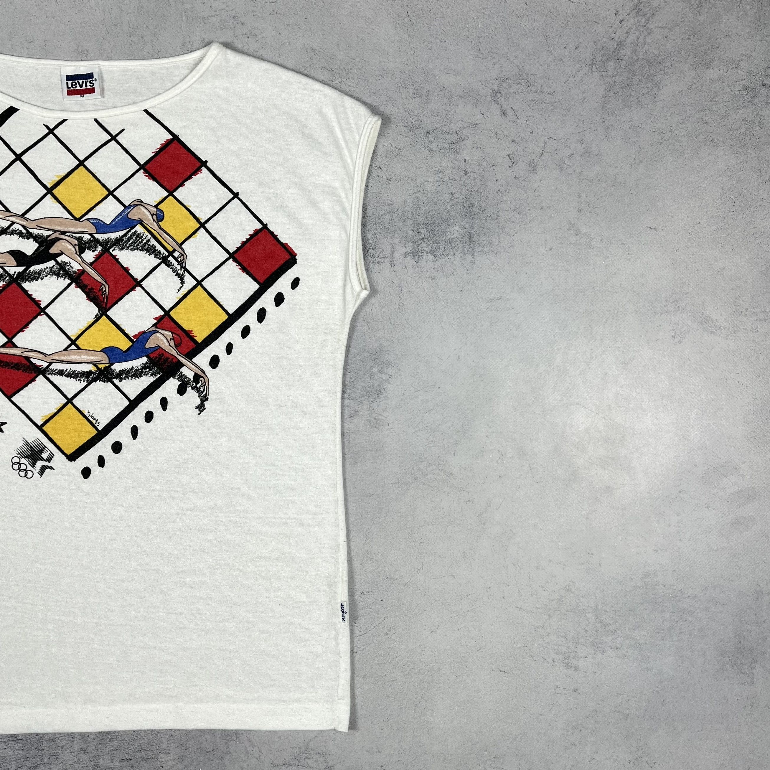 Levi's Vintage Levis Olympic Games Tank Top Sleeveless 1984 Size M / US 6-8 / IT 42-44 - 3 Thumbnail