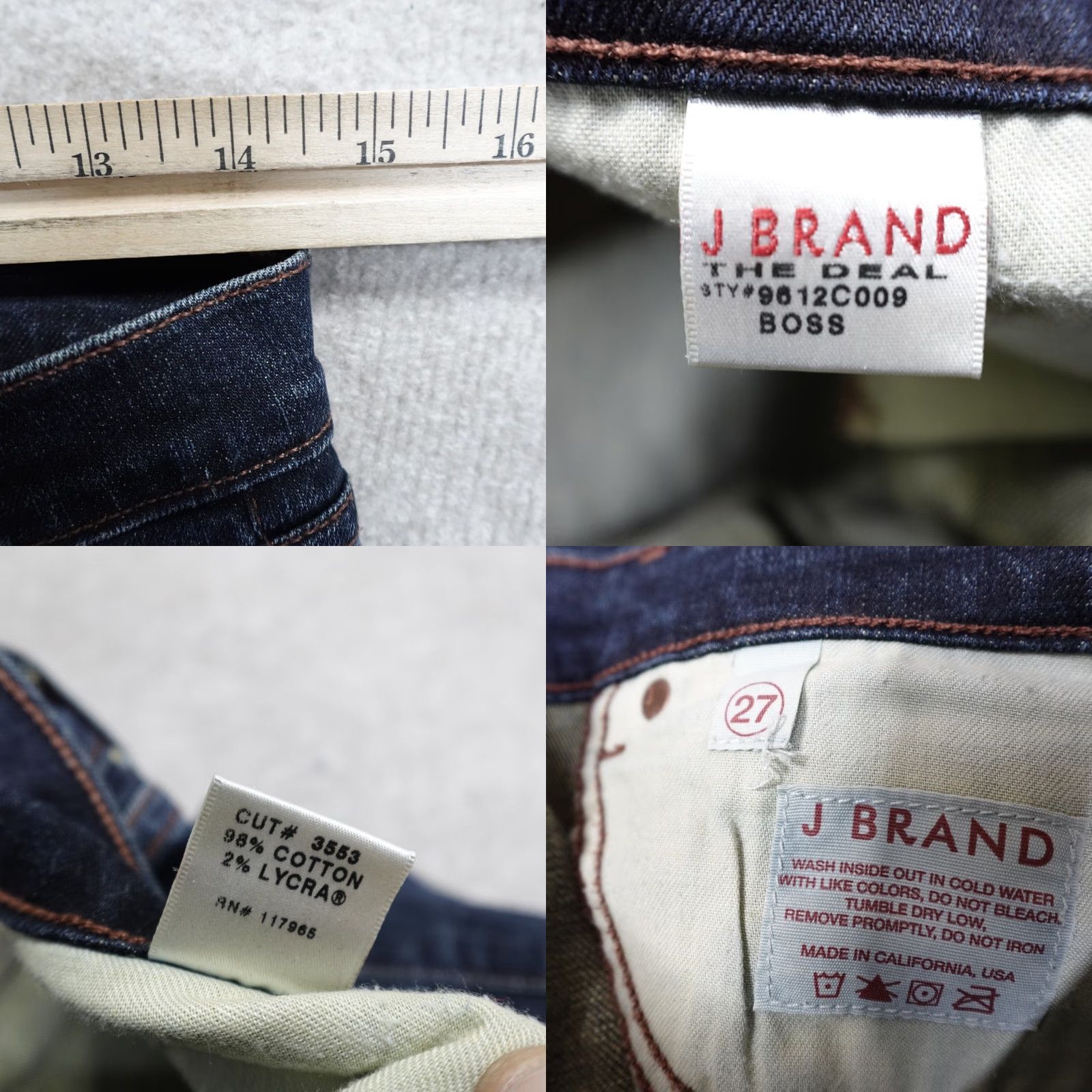 J Brand J. Brand Women's Jeans 27 Blue Ankle Zippers Skinny The Deal Made in USA Shirt? Size 27" / US 4 / IT 40 - 8 Thumbnail