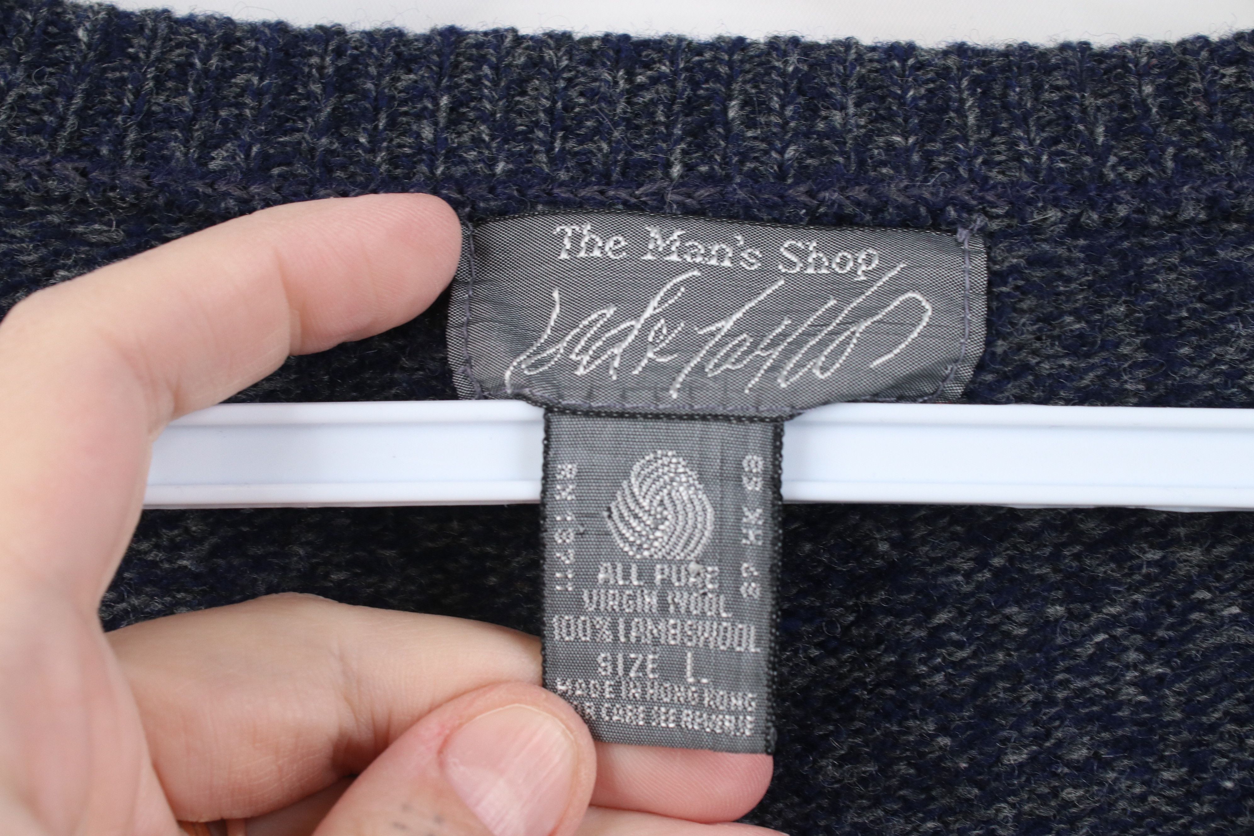 Vintage Vintage 90s Streetwear Knit V-Neck Sweater Heather Blue Size US L / EU 52-54 / 3 - 7 Thumbnail