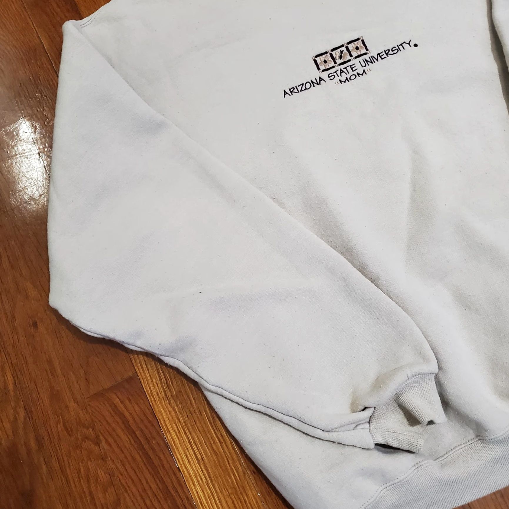 Vintage VINTAGE USA Arizona State University Sweatshirt Womens XL Mom Embroidered Pullover Crew Neck Beige/Cream Cotton Pullover Size XL / US 12-14 / IT 48-50 - 2 Thumbnail