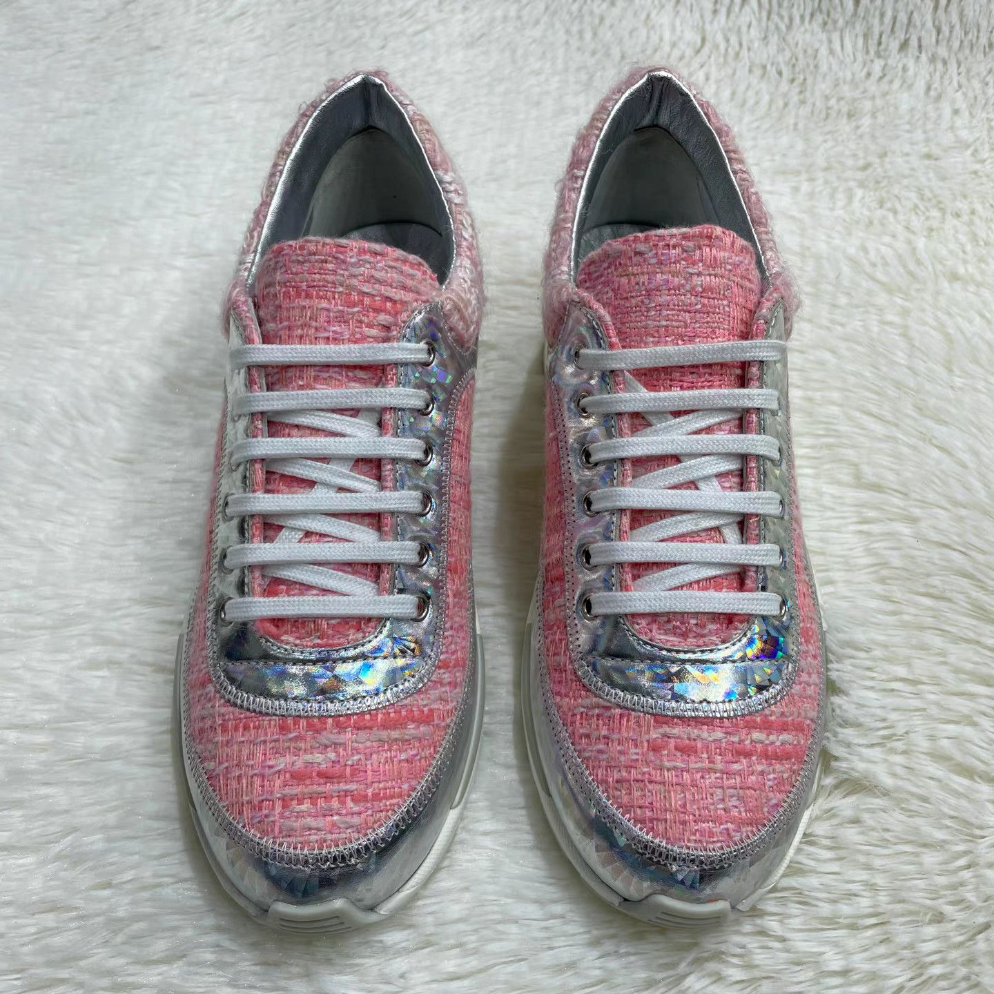 Chanel CHANEL Tweed Woven Low-Top Casual Sneakers K15 Size US 6 / IT 36 - 2 Thumbnail