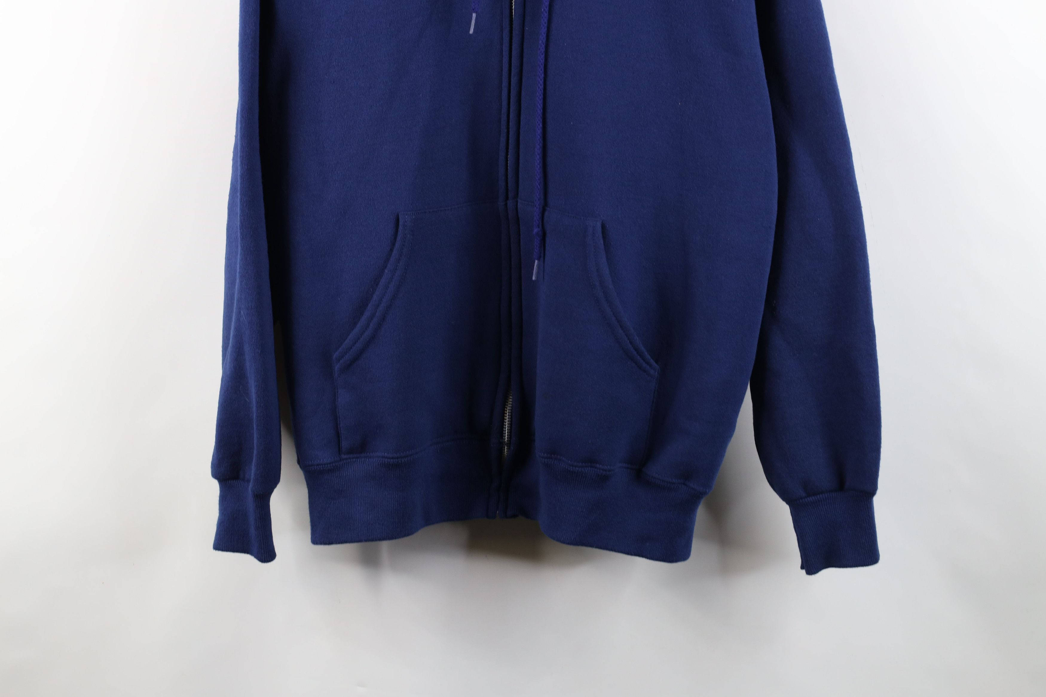 Vintage Vintage 90s Streetwear Heavyweight Full Zip Hoodie Blue USA Size US XL / EU 56 / 4 - 3 Thumbnail