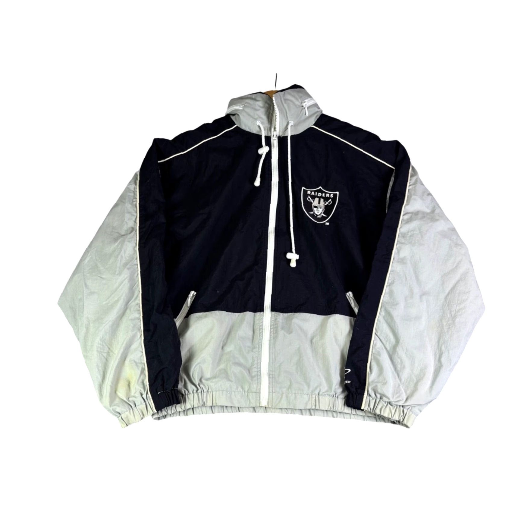 Logo Athletic VINTAGE Logo Athletic Raiders Windbreaker Jacket Mens M Black Grey NFL 90s Size US M / EU 48-50 / 2 - 2 Thumbnail