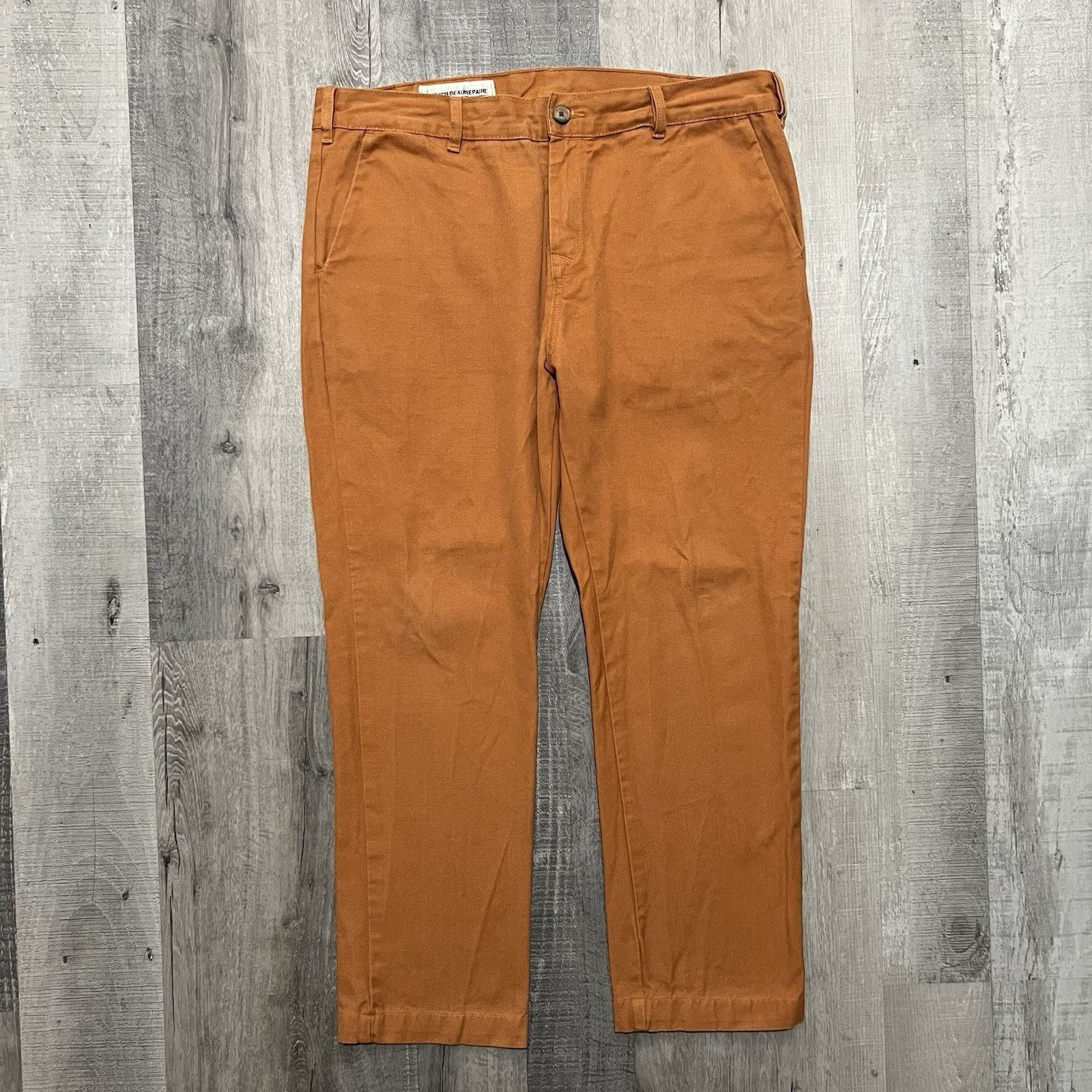 Vintage ATELIER BEAUREPAIRE Pantalon "Joseph" Orange Canvas Pants 36 Size US 35 - 1 Thumbnail