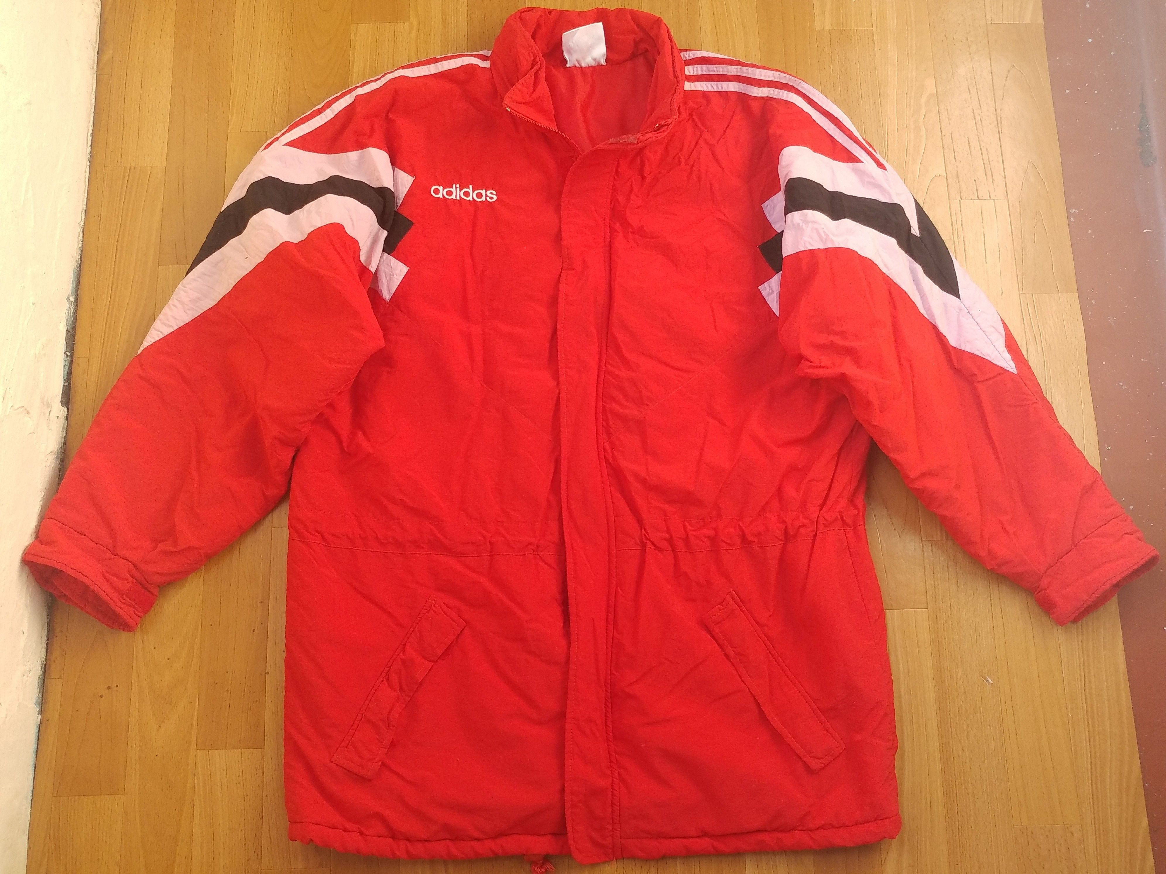Adidas × Vintage ADIDAS jacket, red vintage hip hop 90s windbreaker size L Size US L / EU 52-54 / 3 - 2 Thumbnail