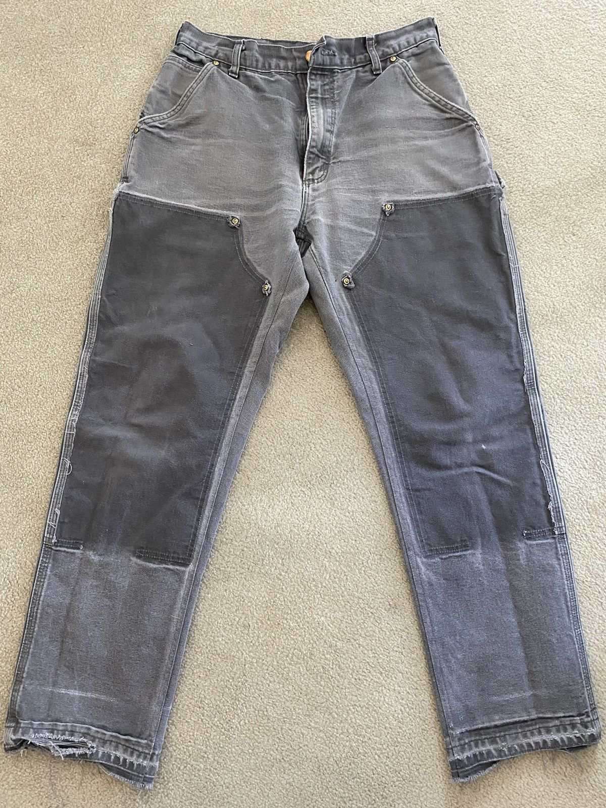 image of Carhartt Double Knee Carpenter Pants in Grey, Men's (Size 31)