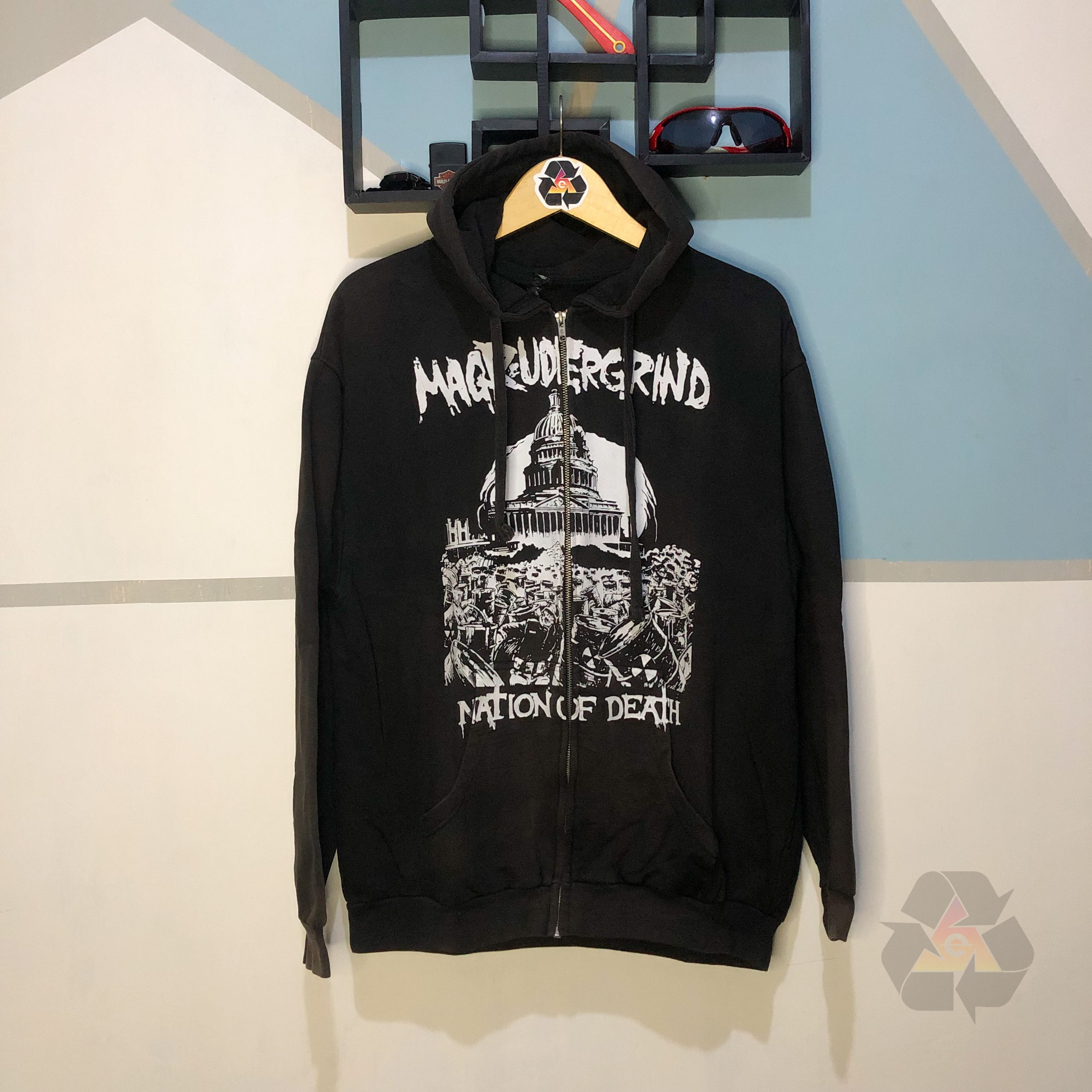 Band Tees RARE Magrudergrind Nation Of Death Y2k Zip Hoodie Size US L / EU 52-54 / 3 - 2 Thumbnail