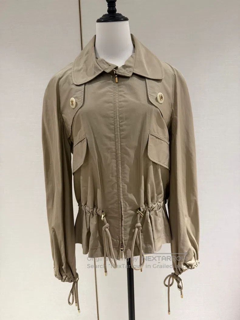 Chanel Chanel Khaki-coloured short lace-uing windbreaker Size XS / US 0-2 / IT 36-38 - 1 Thumbnail