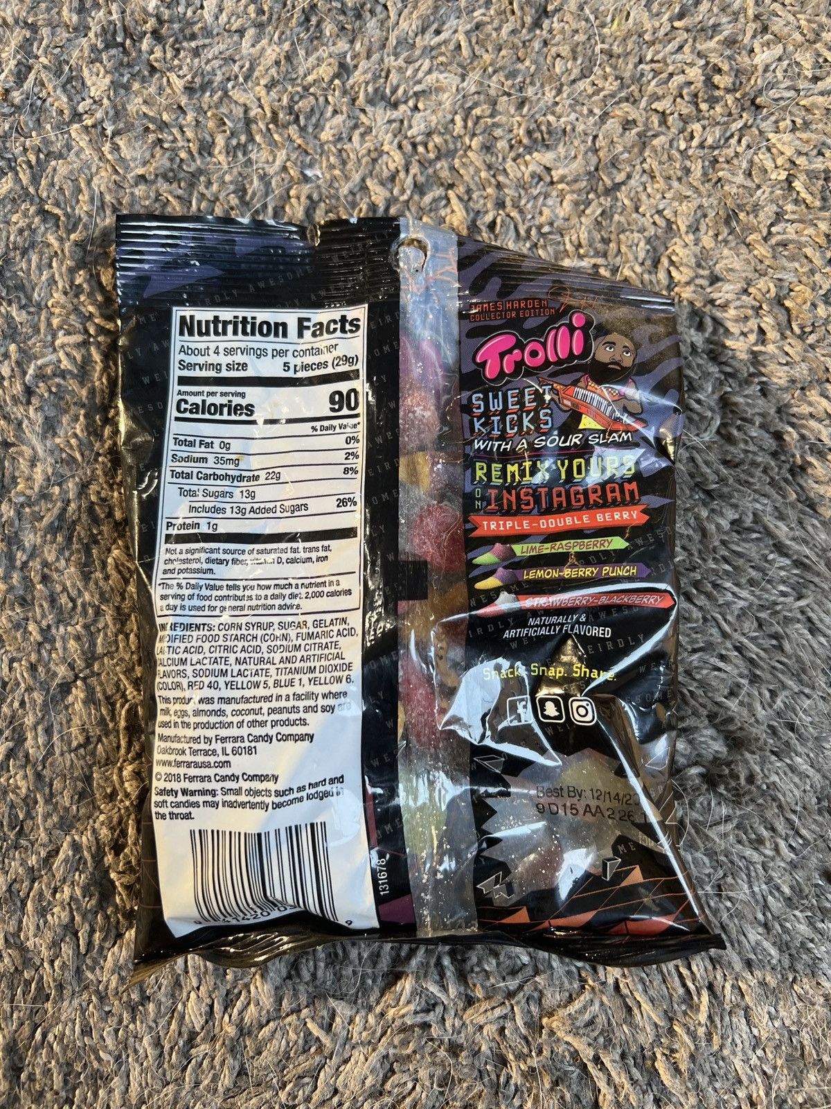 NBA 2018 Trolli Sour Brite Sneaks James Harden Collector Edition Size ONE SIZE - 2 Thumbnail