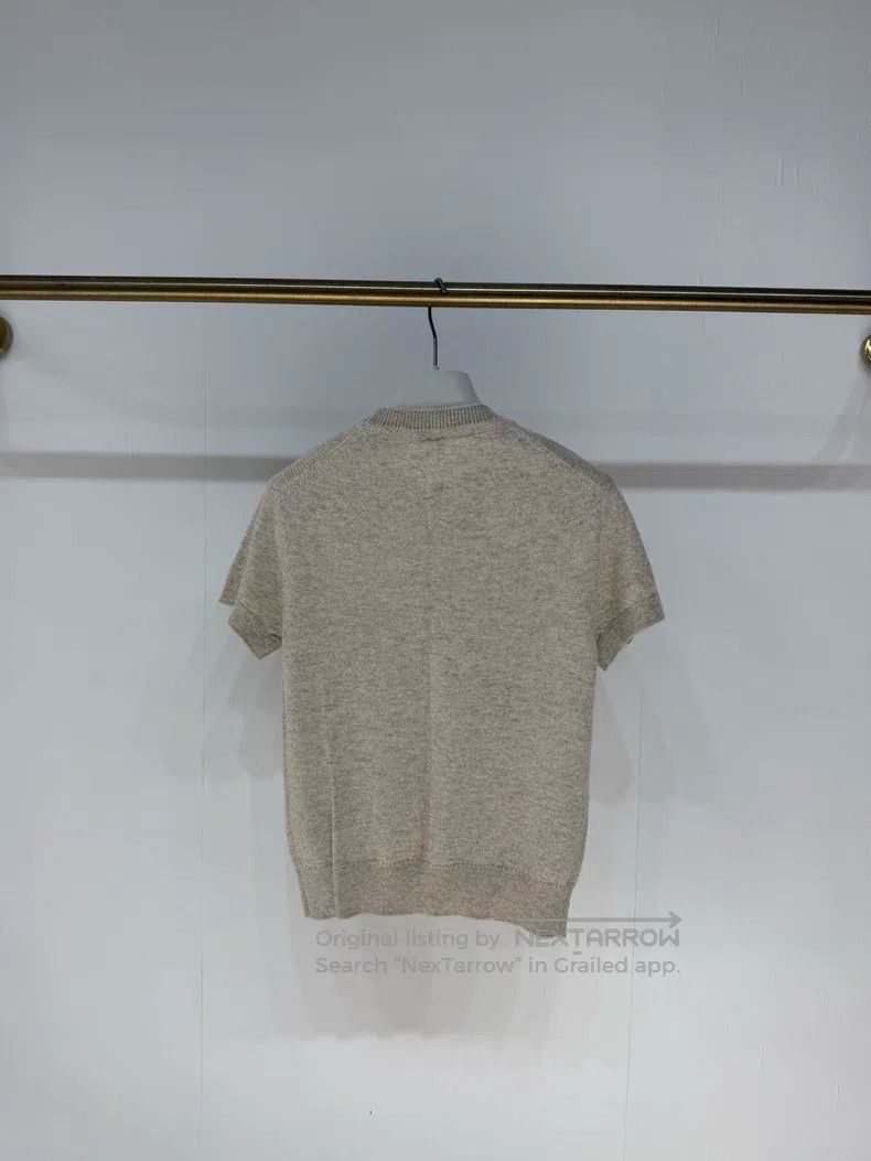 Hermes Hermes Oatmeal Classic Short-Sleeve 100% Cashmere Knit Swe Size XS / US 0-2 / IT 36-38 - 6 Thumbnail
