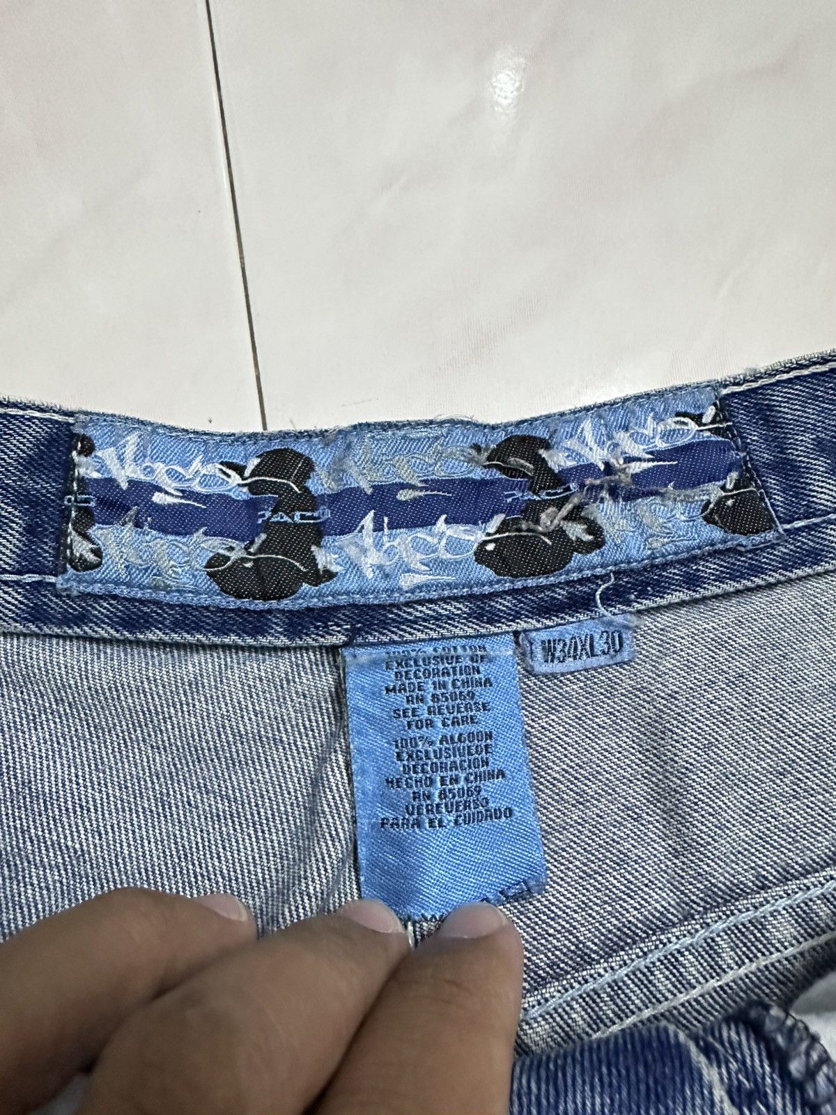 JNCO Distressed Paco Painted Embroidered Baggy Jeans Y2K Jnco Size US 36 / EU 52 - 8 Thumbnail