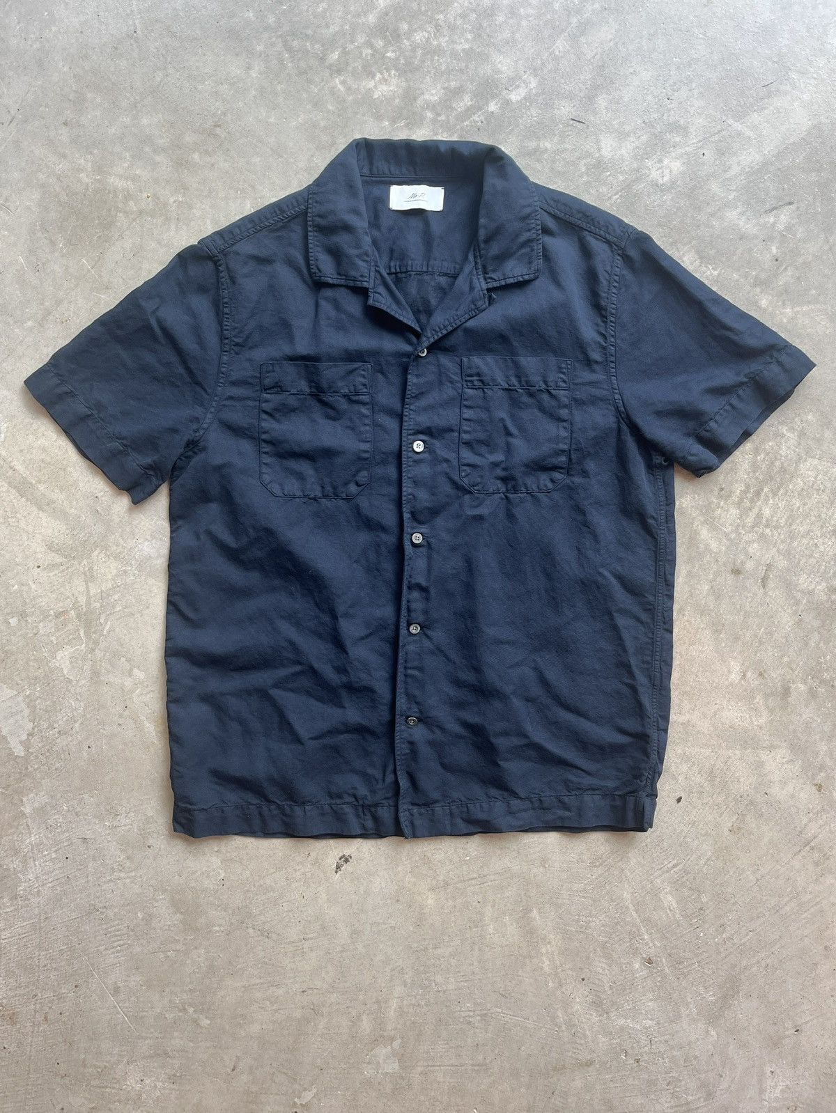 Mr P. Camp Collar Linen/Cotton Shirt - Size S/M Size US S / EU 44-46 / 1 - 1 Thumbnail