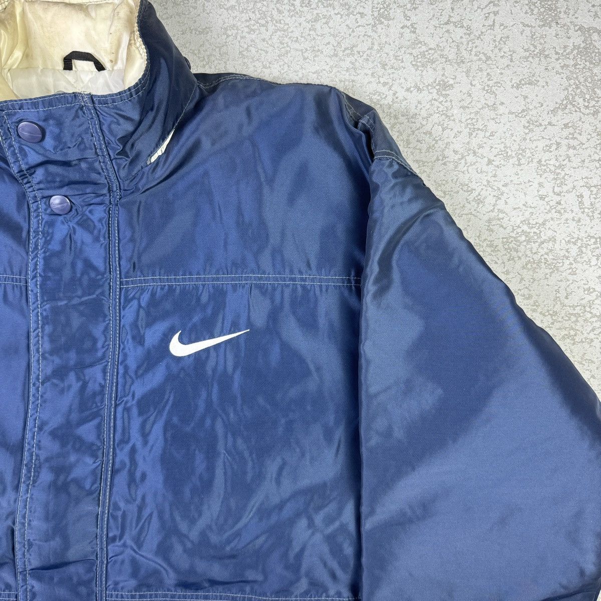 Nike Vintage 90s Nike Spell Out Quilt Lined Jacket Size US L / EU 52-54 / 3 - 3 Thumbnail