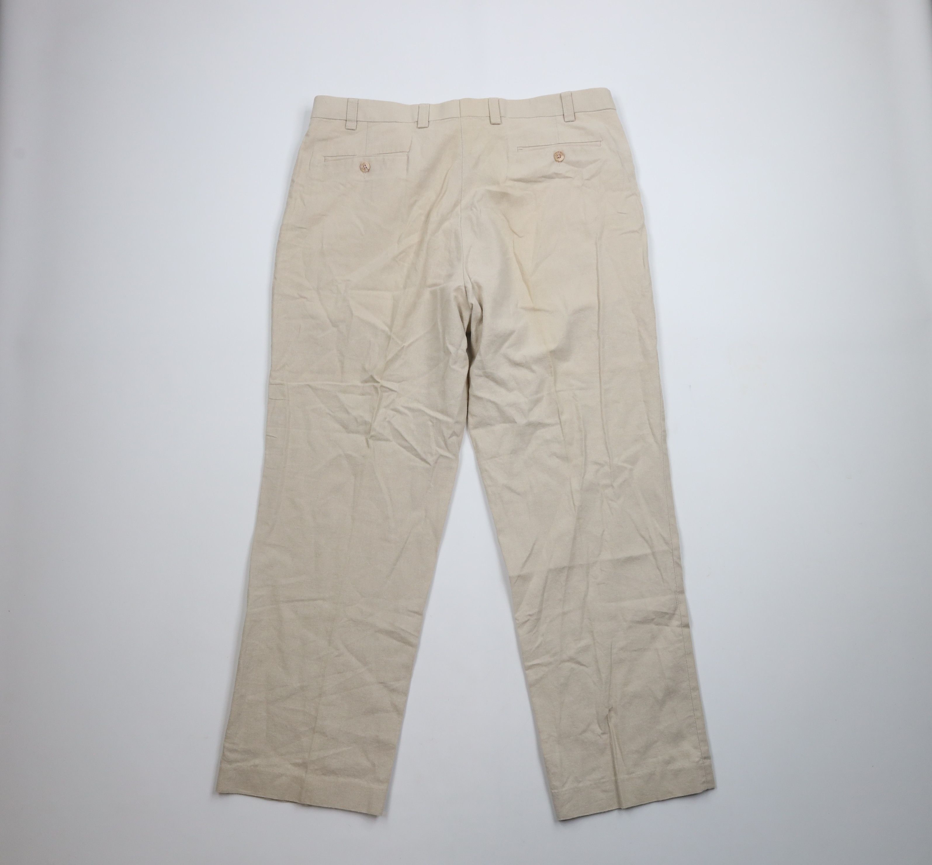 Vintage Vintage 90s Streetwear Linen Blend Wide Leg Chino Pants Size US 36 / EU 52 - 11 Thumbnail