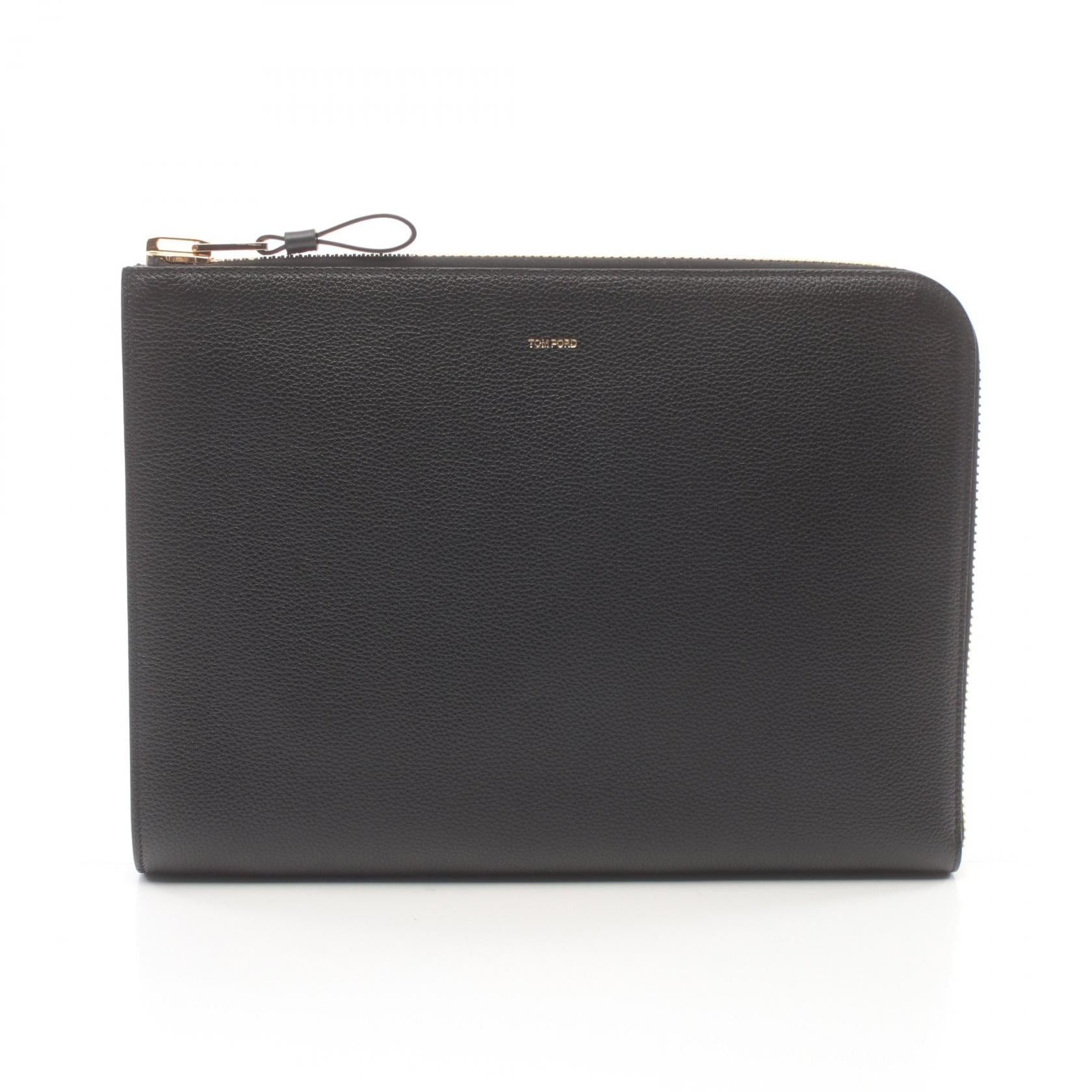 Tom Ford Tom Ford Clutch Bag Leather Black Size ONE SIZE - 1 Thumbnail