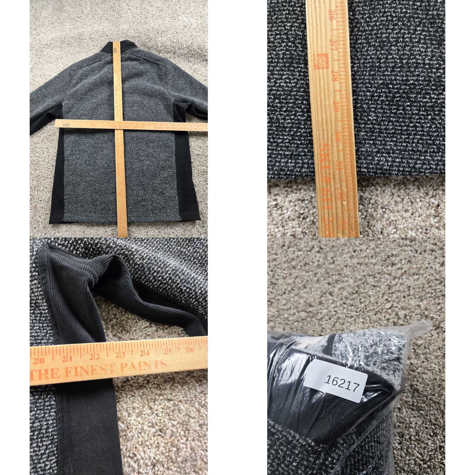 Carbon Carbon Jacket Mens XL Gray Knit Full Zip Bomber Stand-Up Collar Lined Pockets Fleece Insulated Size US XL / EU 56 / 4 - 9 Thumbnail
