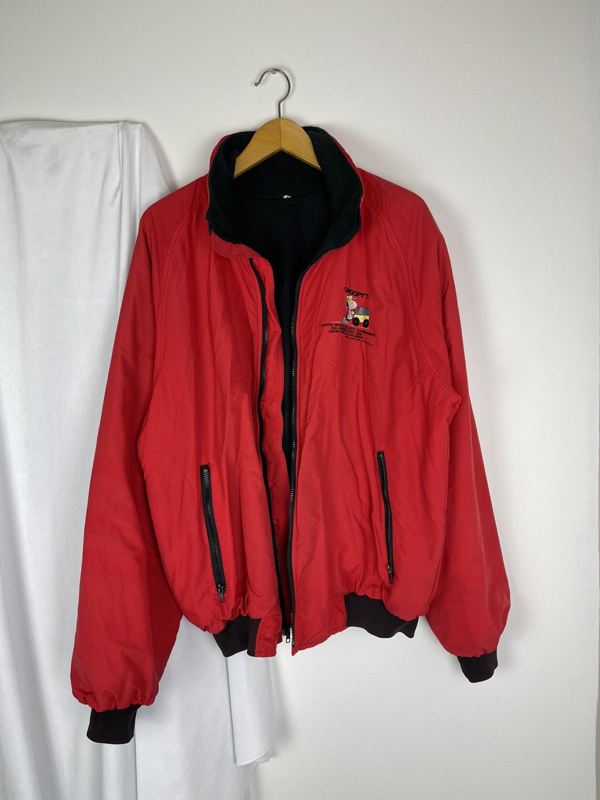 Vintage Fleece lined 90s snoopy oversized bomber coat raglan Size US XL / EU 56 / 4 - 1 Thumbnail