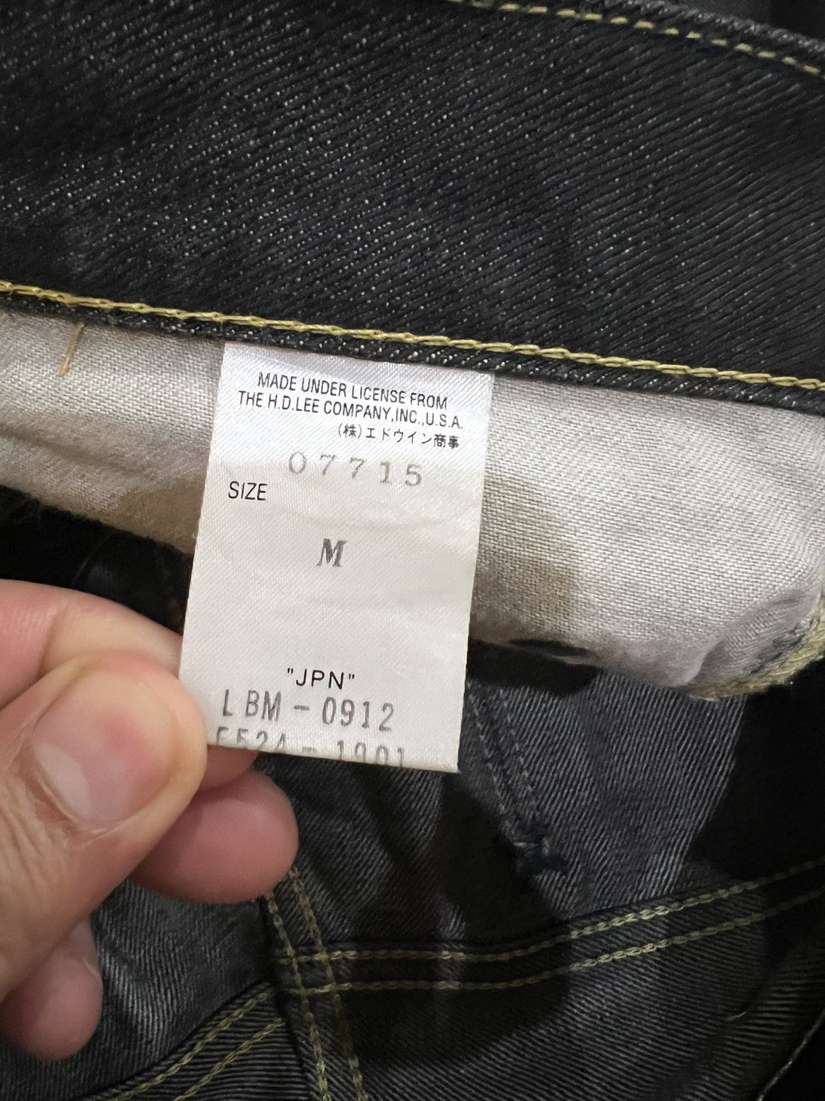 Japanese Brand Vintage 90’s style Lee Rider Super Black Distress Jeans Size US 33 - 17 Thumbnail