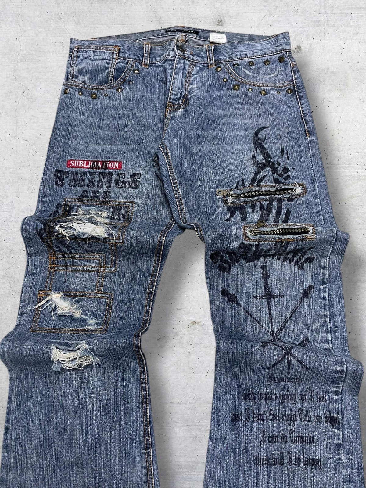 In The Attic VINTAGE IN THE ATTIC JAPAN 90S ARCHIVE DEAD OR ALIVE DENIM Size US 33 - 4 Thumbnail