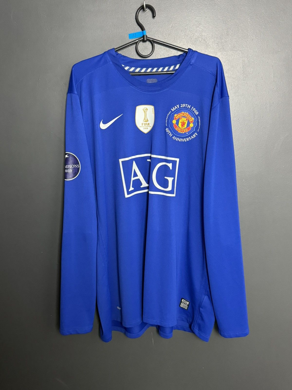 Nike sticky print Manchester United 08/09 Third Scholes Jersey Size US XXL / EU 58 / 5 - 2 Thumbnail