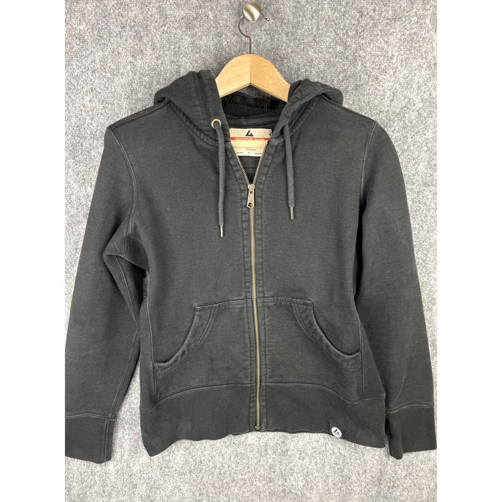 Vintage American Giant Hoodie Womens Medium Black Heavyweight Zip Up Made In USA Size M / US 6-8 / IT 42-44 - 2 Thumbnail