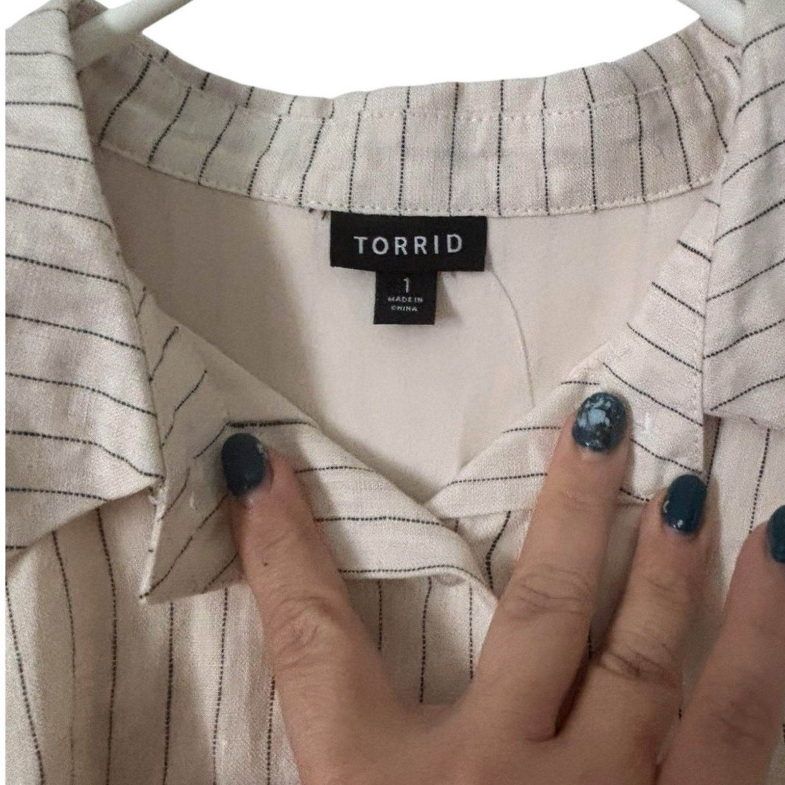 Torrid Torrid Linen Fluted Pinstripe Skater Sleeveless Ivory Dress Size XL / US 12-14 / IT 48-50 - 5 Thumbnail