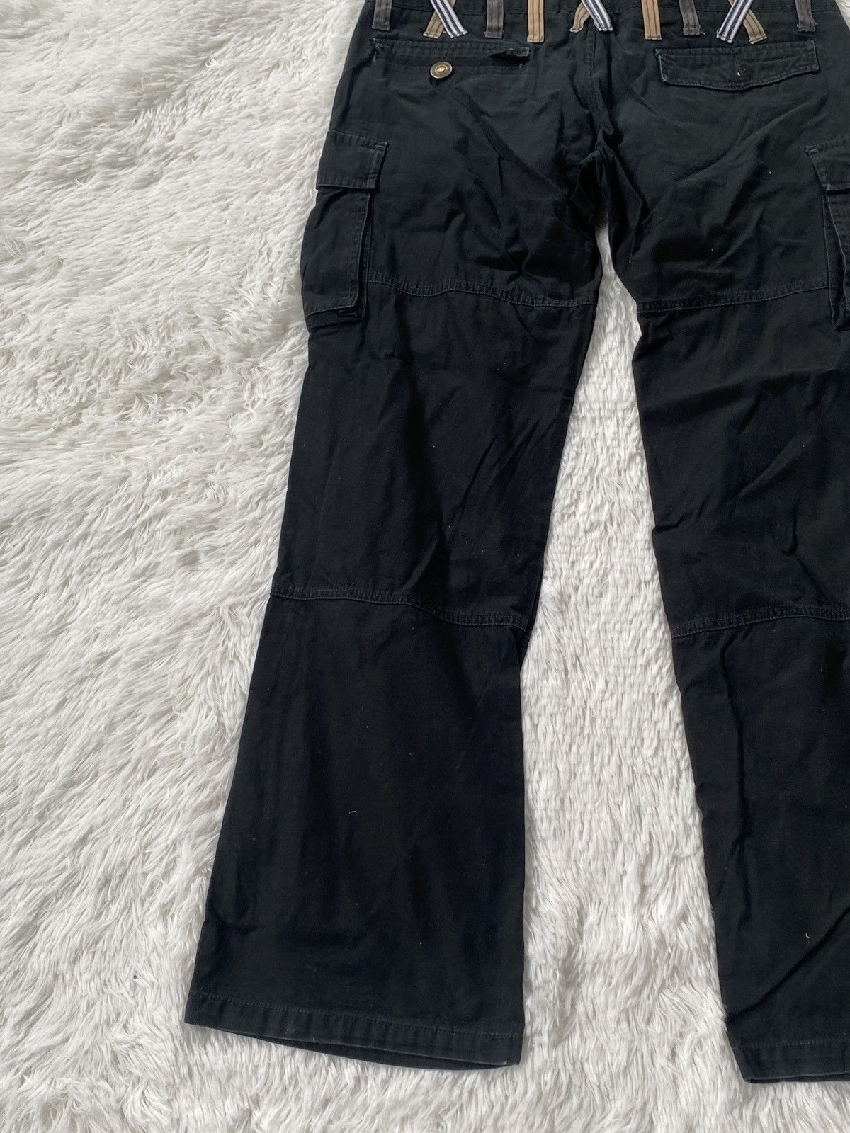 Japanese Brand × Seditionaries 🔥RARE🔥Dominated Handcrafted Double waist Black Cargo Pant Size US 31 - 16 Thumbnail