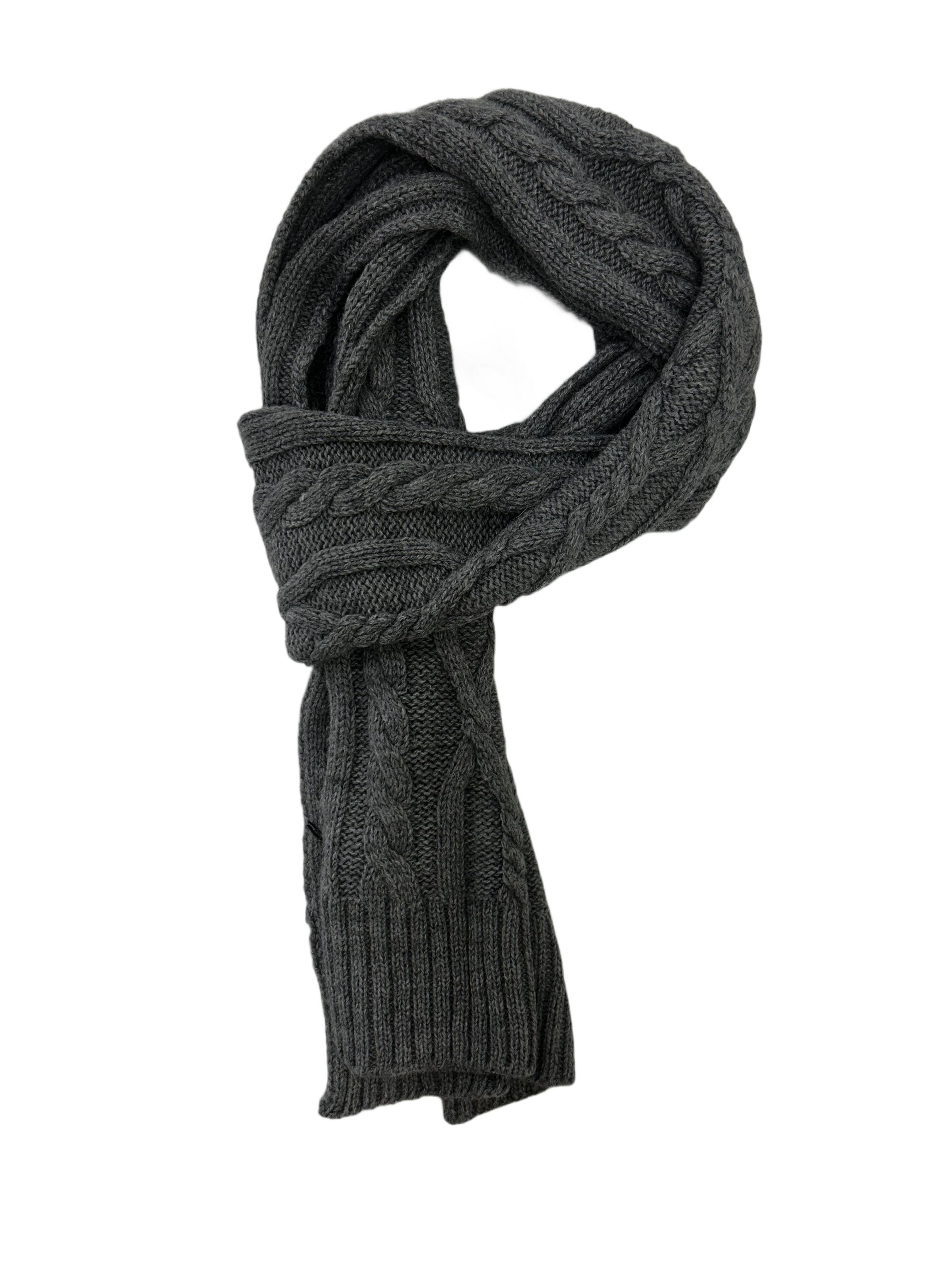 CLOSED Closed Grey Cable Knit Scarf Size ONE SIZE - 1 Thumbnail