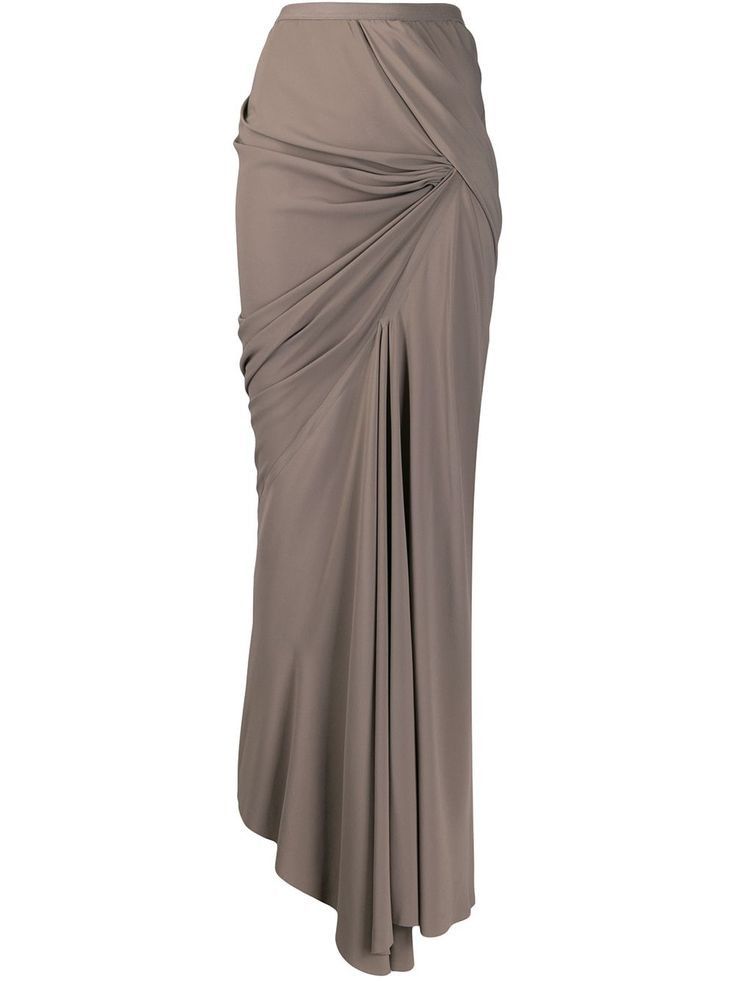 Rick Owens Rick Owens SS20 TECUATL Draped Crepe Maxi Skirt In Black Size 27" / US 4 / IT 40 - 1 Thumbnail