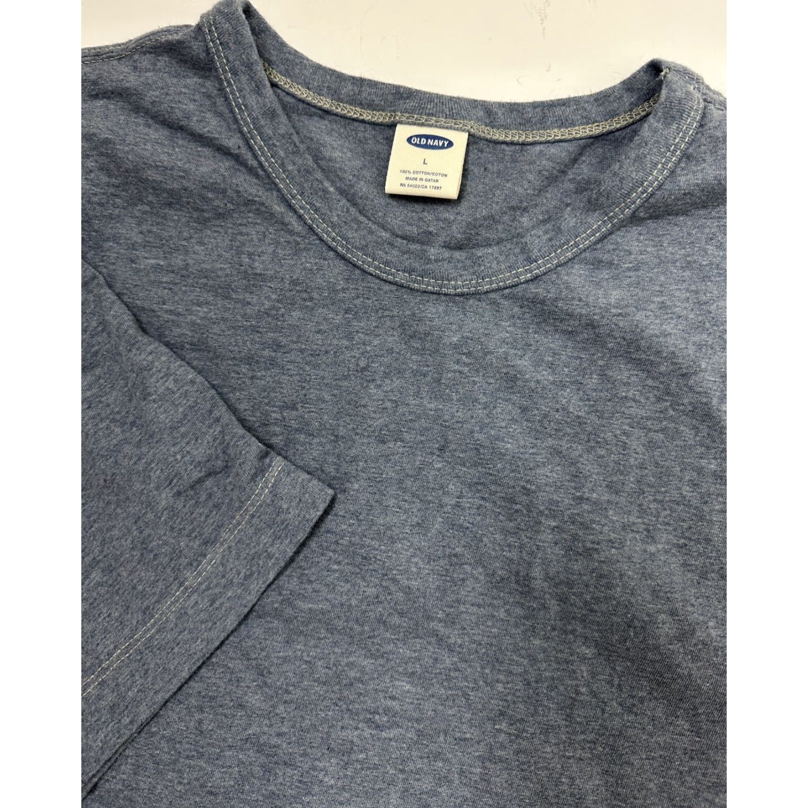 Old Navy VINTAGE Old Navy Shirt Adult Large Heather Blue Minimal Y2K Cotton Midweight Blank Size US L / EU 52-54 / 3 - 2 Thumbnail