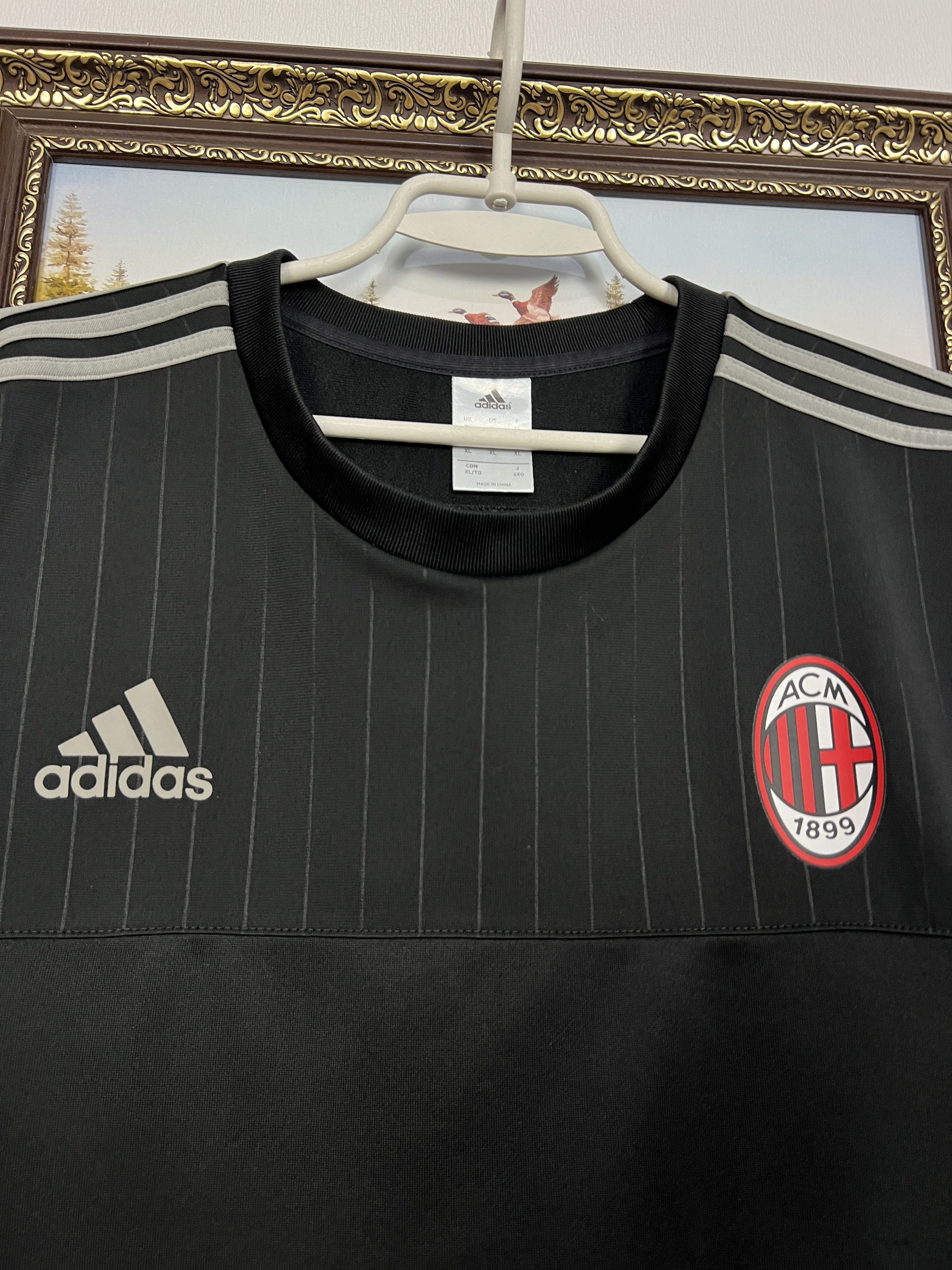 Adidas AC Milan Football Train Sweatshirt Soccer Track Top Maglia Size US XL / EU 56 / 4 - 3 Thumbnail
