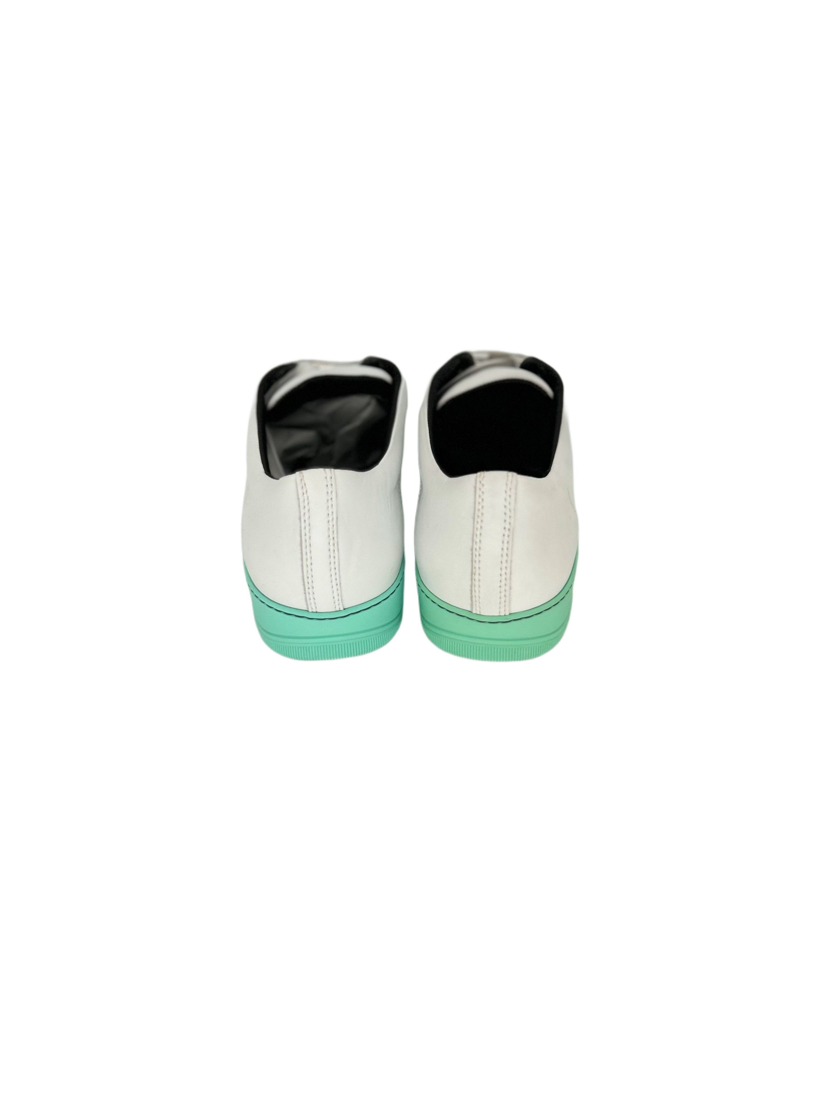Lanvin White Leather Trainers with Mint Green Sole Size US 9 / EU 42 - 6 Thumbnail