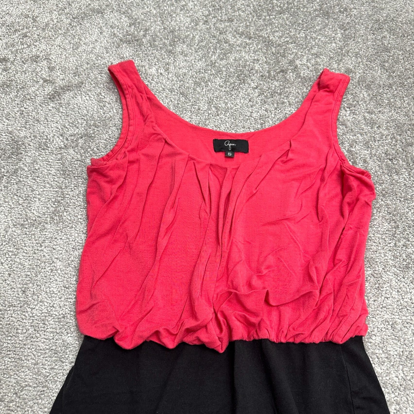 AQUA Aqua By Bloomingdale's Pencil Dress Women S Red Black Sleeveless Knee Length, Knit, Solid Pattern, 90s Theme? Size S / US 4 / IT 40 - 3 Thumbnail