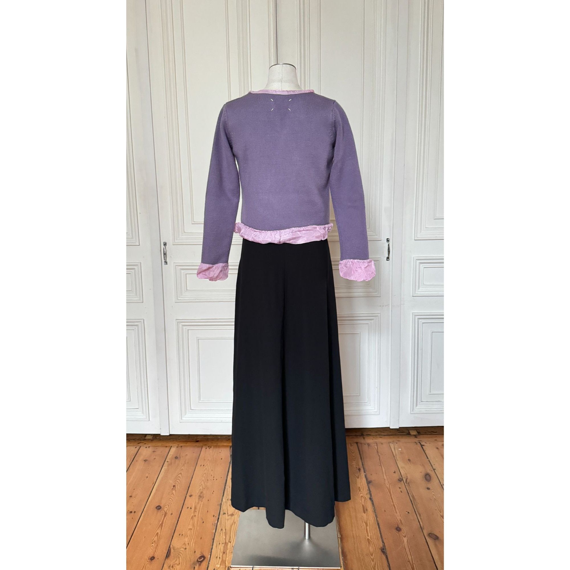 Maison Margiela Fall/Winter 1996 Pink & Purple Lined Knit Top Size L / US 10 / IT 46 - 3 Thumbnail