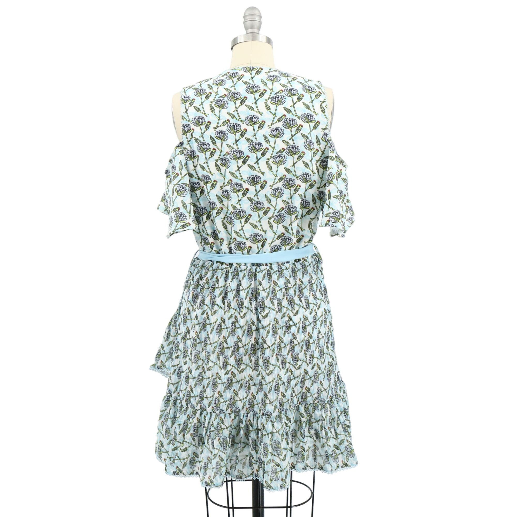 Other NWT Foxiedox Lexie Cross Floral Cold Shoulder Dress Blue Whi Size M / US 6-8 / IT 42-44 - 8 Thumbnail
