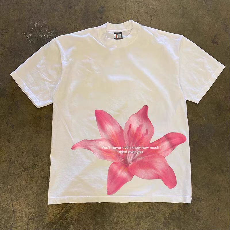 Other Floral pattern loose washed cotton t-shirt Size US M / EU 48-50 / 2 - 1 Thumbnail