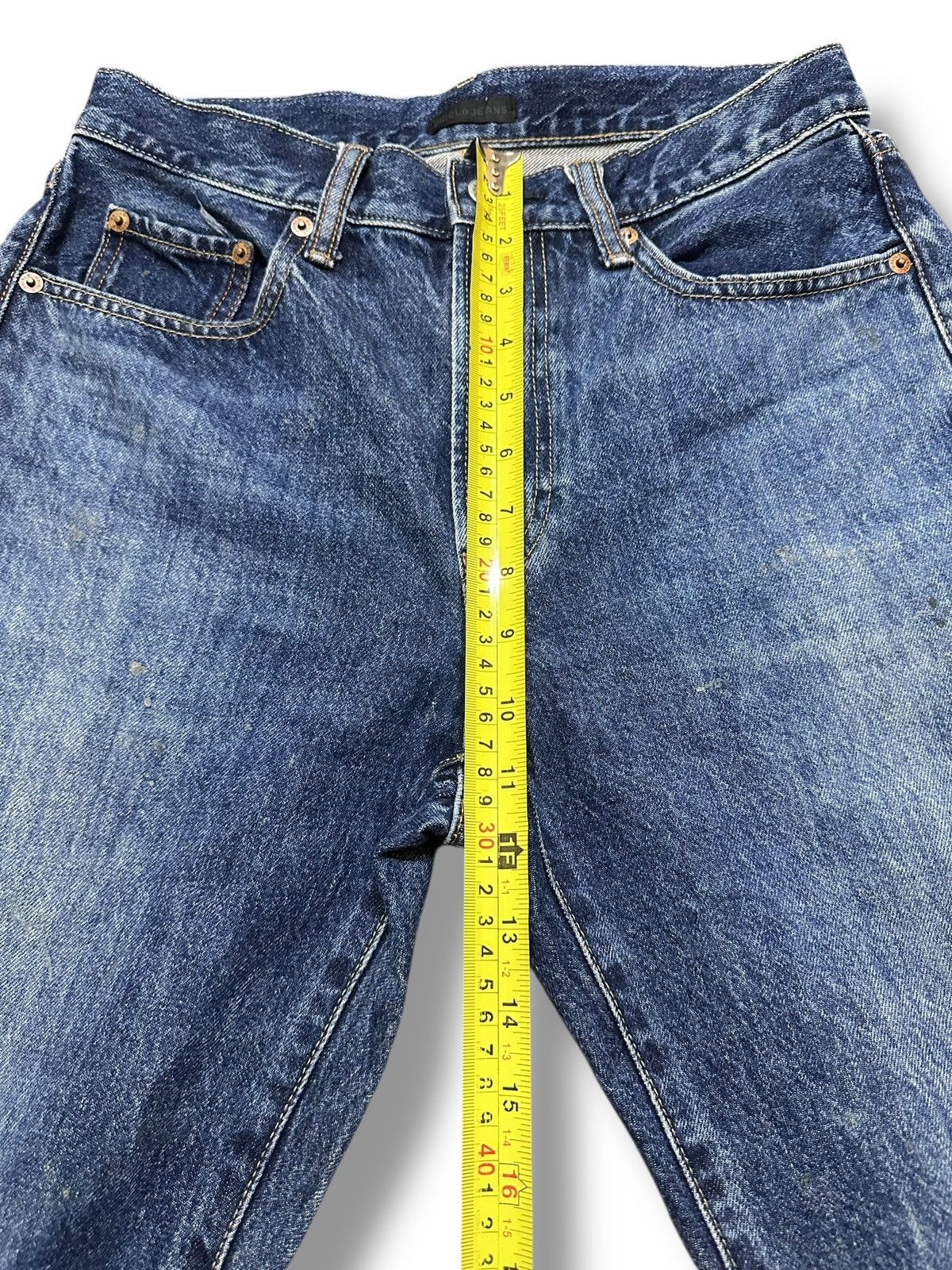 Japanese Brand Uniqlo Painted Striked Jeans With Baggy Wideleg Style Size US 30 / EU 46 - 15 Thumbnail