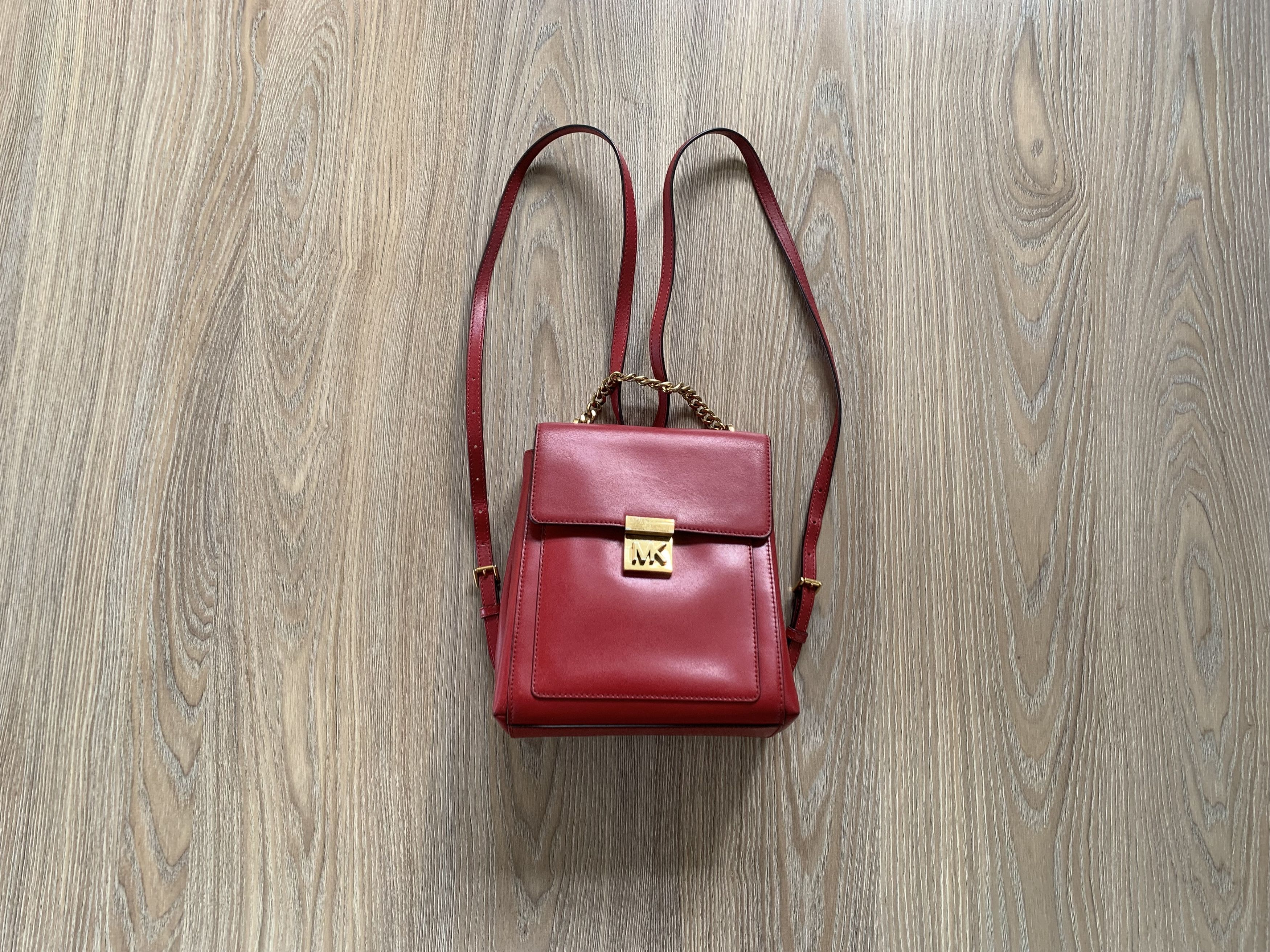 Michael Kors Michael Kors Red Leather Mindy Backpack Size ONE SIZE - 1 Thumbnail