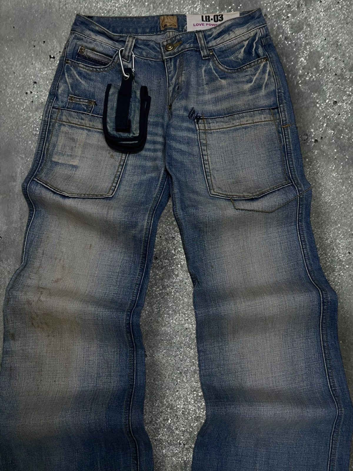 Le Grande Bleu (L.G.B.) Vintage 90s Designer Japan Lb-03 Love Power Soul Baggy Denim Size US 28 / EU 44 - 8 Thumbnail