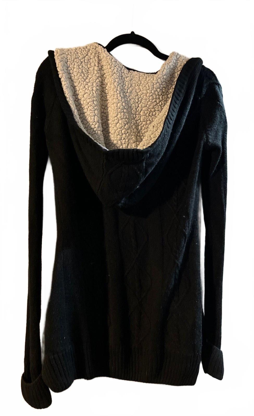 Other Cozy Black Hooded Cardigan by Silver Size M / US 6-8 / IT 42-44 - 3 Thumbnail