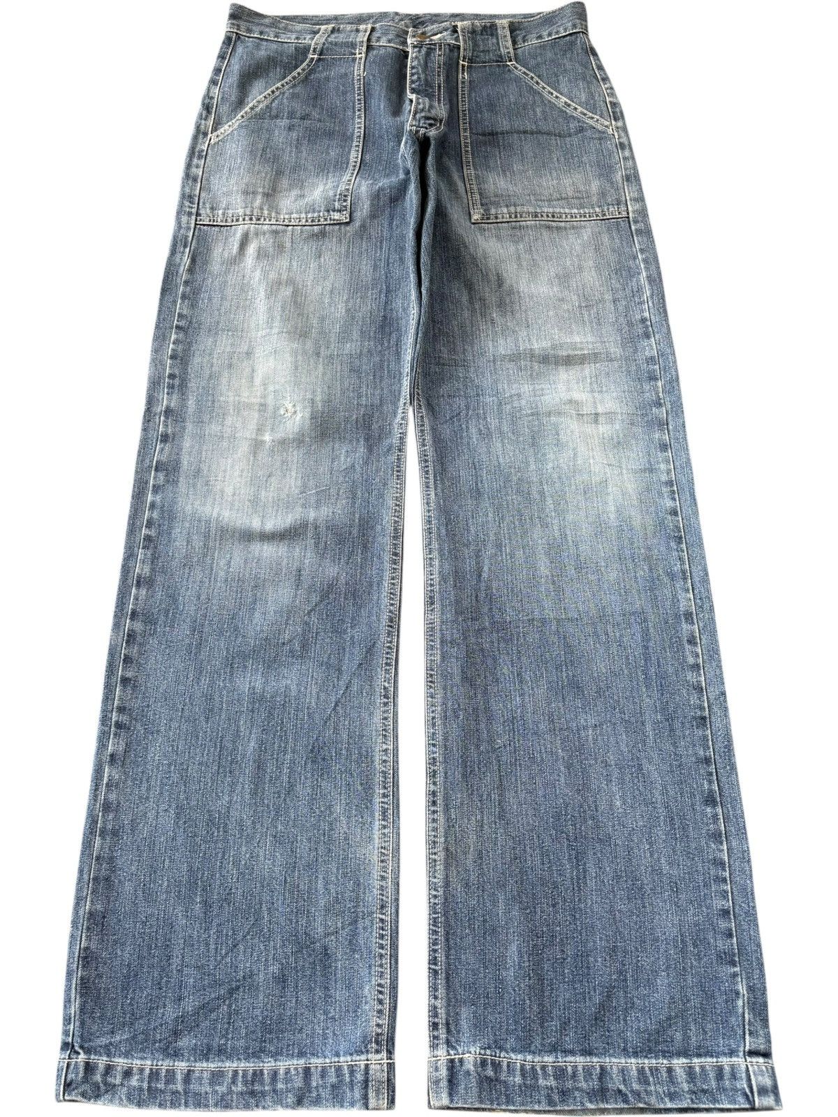 Uniqlo Vintage Uniqlo Baker Distressed Baggy Jeans Size US 33 - 1 Thumbnail