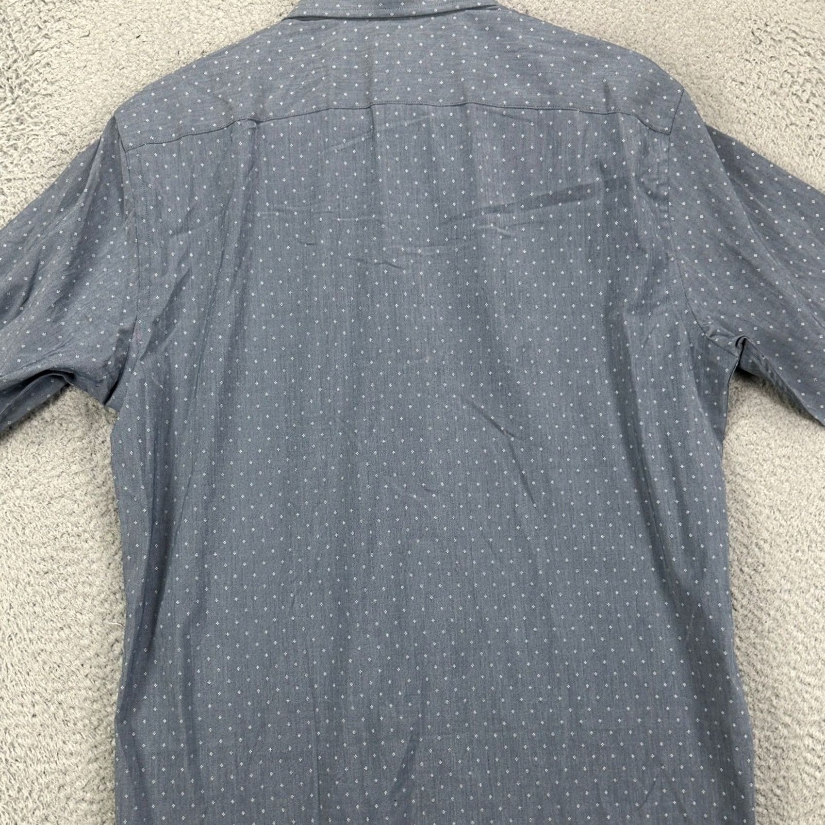 Lucky Brand Lucky Brand Mens Dress Shirt Medium 15-15.5 32/33 Indigo Slim Fit NEW Shirt Mens Medium Indigo Geometric Pattern Button-Down 32/33 15-15.5 Size 40R - 2 Thumbnail