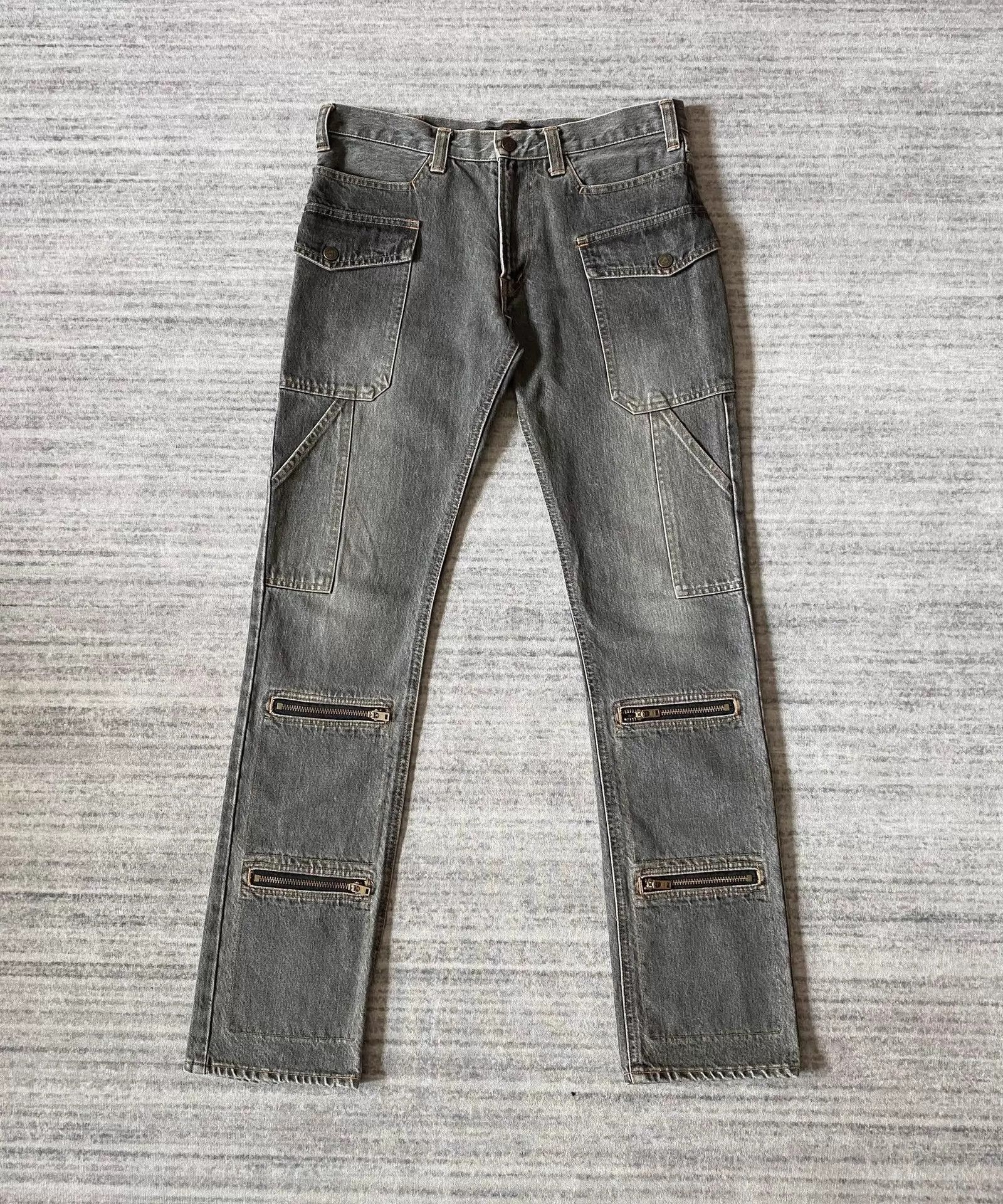 Undercover Undercover 02AW Witch Cross Zip Distressed Denim Pants Size US 32 / EU 48 - 1 Thumbnail