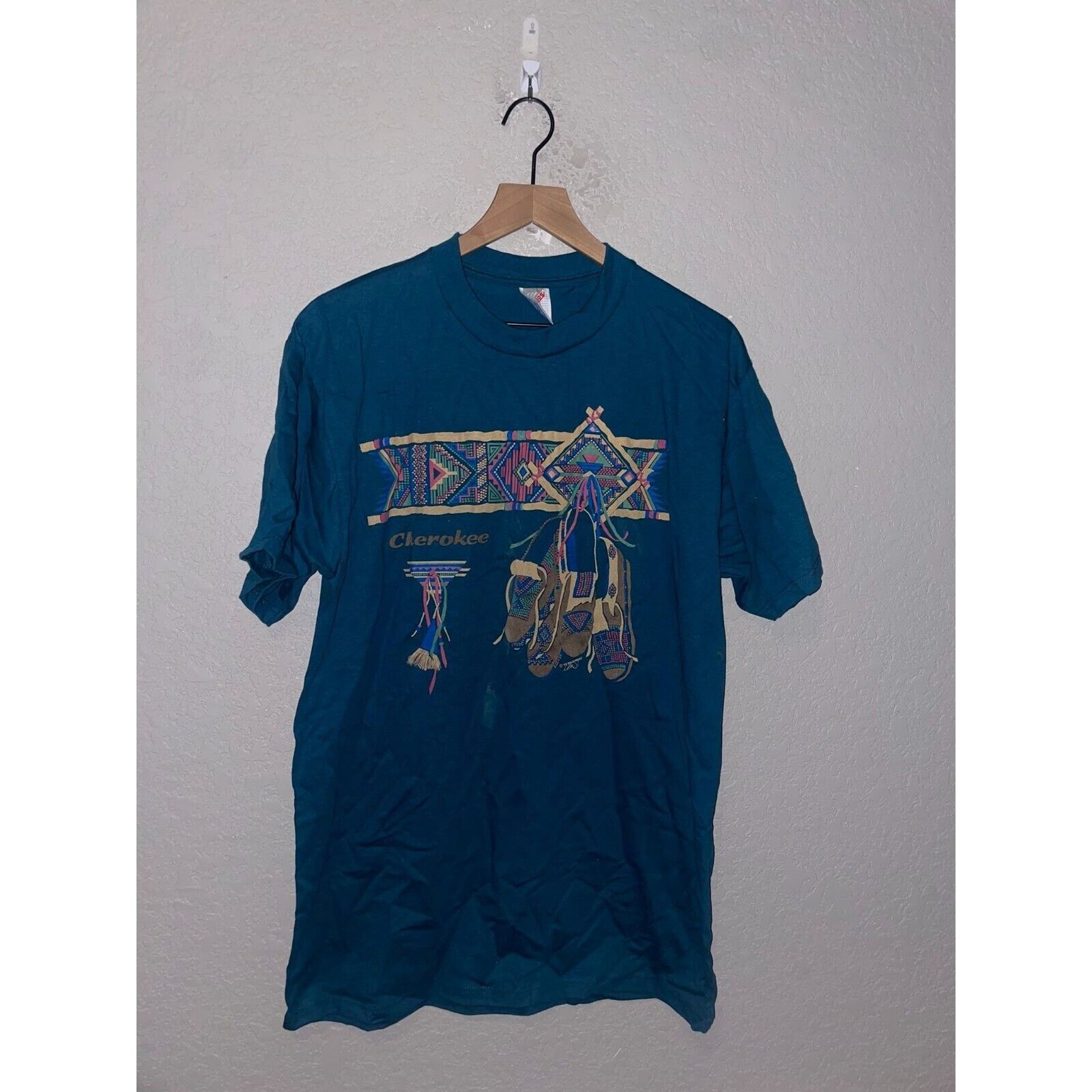 Jerzees Vintage Cherokee Native American Shirt Indian Tee VTG 90s L Size US L / EU 52-54 / 3 - 1 Thumbnail