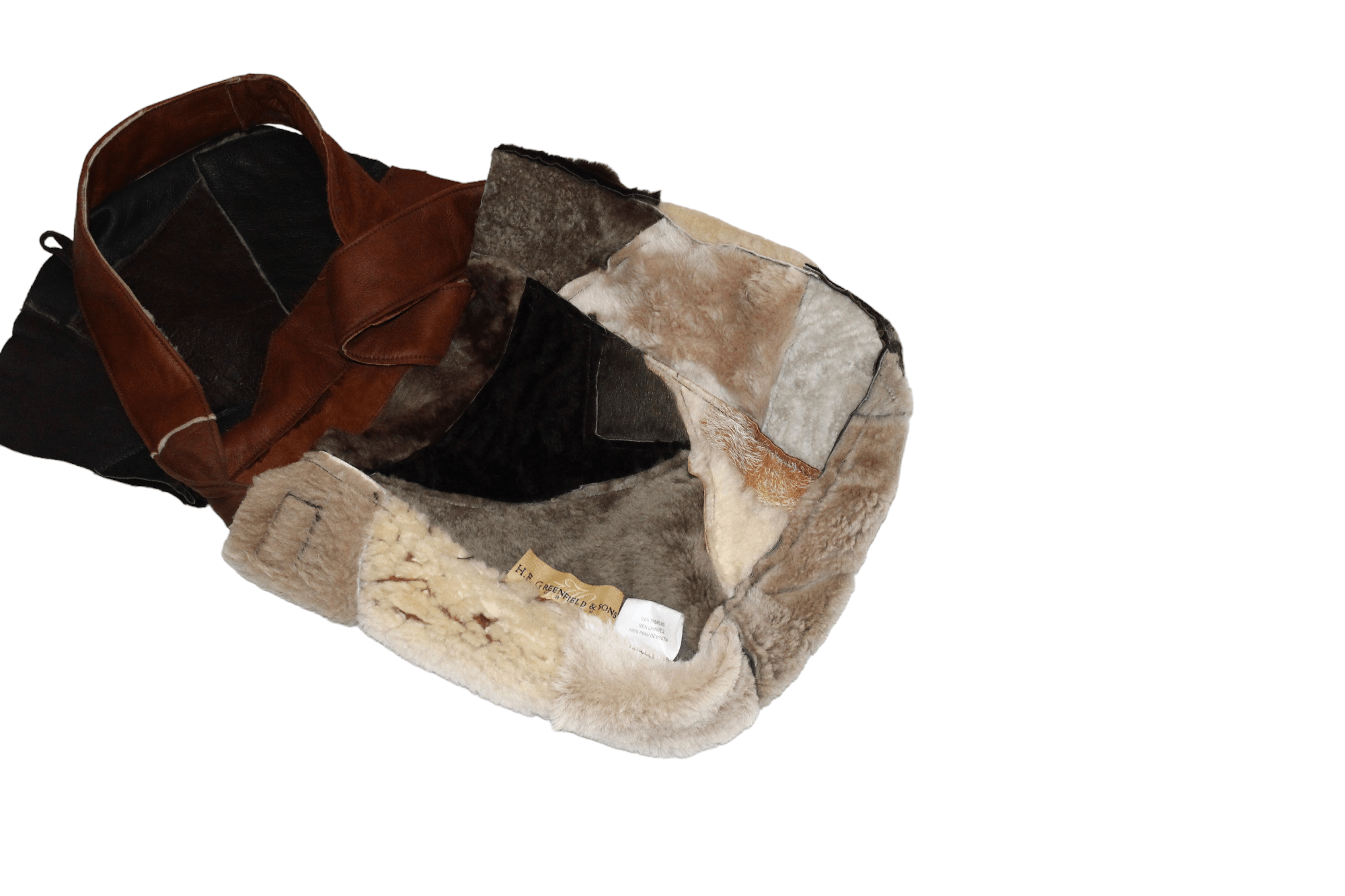 Beauty Beast VTG 🔥 H.F. Greenfield & Sons London shearling patchwork bag Size ONE SIZE - 8 Thumbnail