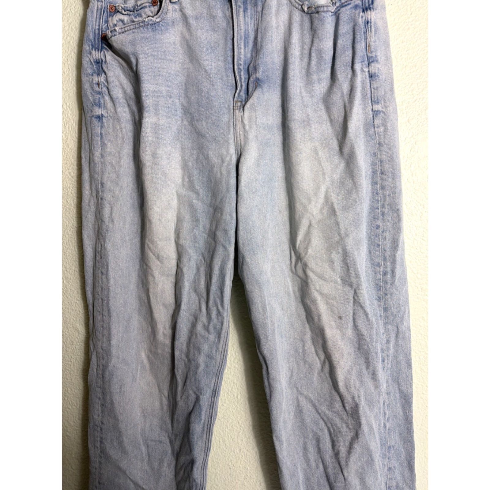 American Eagle Outfitters VINTAGE American Eagle Jeans Baggy Light Wash 32x31 Distressed Women 14 Blue Straight Size 24" / US 00 / IT 34 - 3 Thumbnail