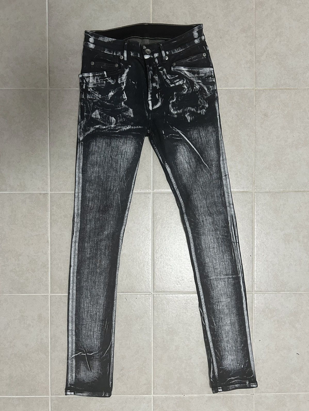 image of Rick Owens Fw21 Gethsemane Tyrone Cut Denim in Black, Men's (Size 28)