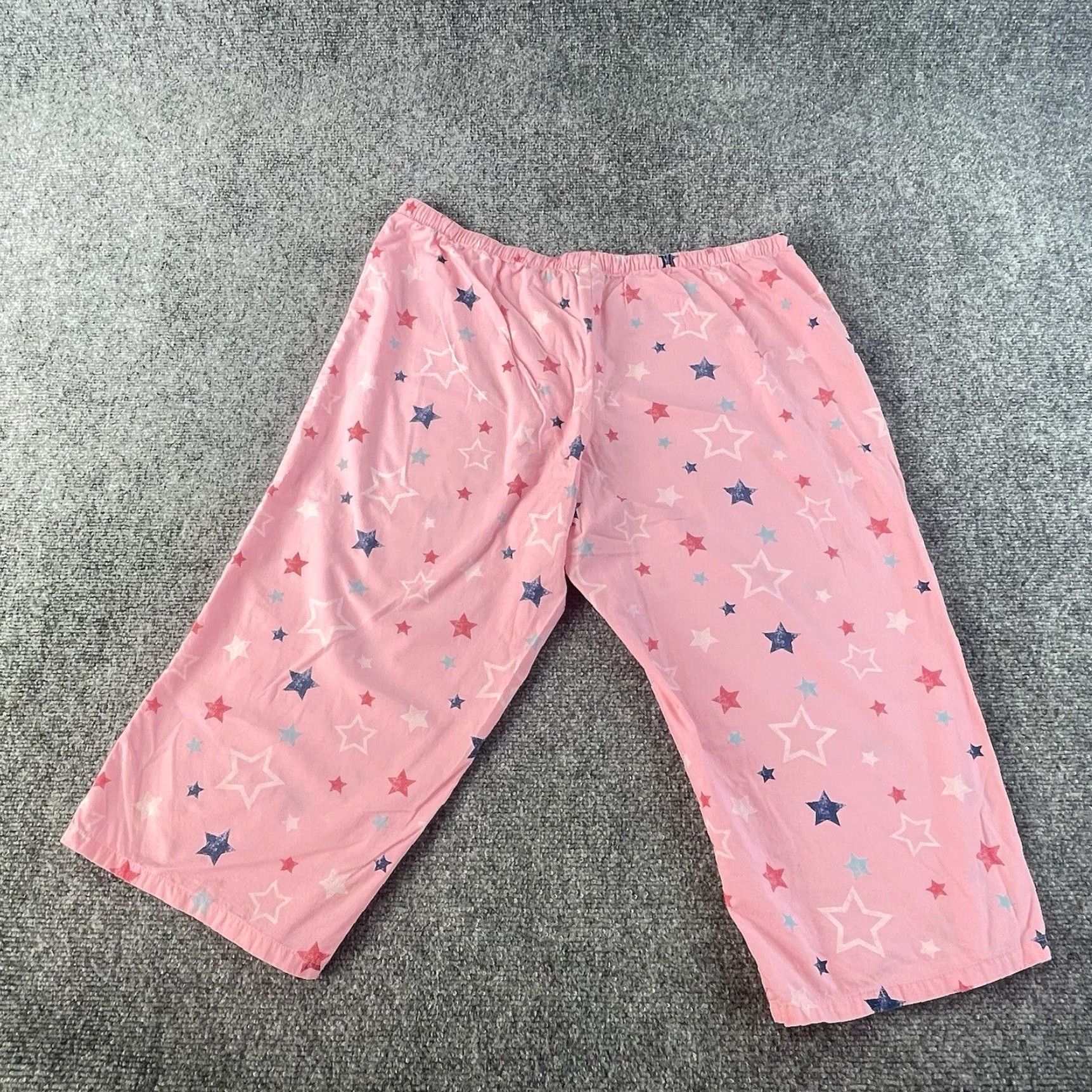 Nick Nora Women's Capri Pajama Pants XL Pink Star Print