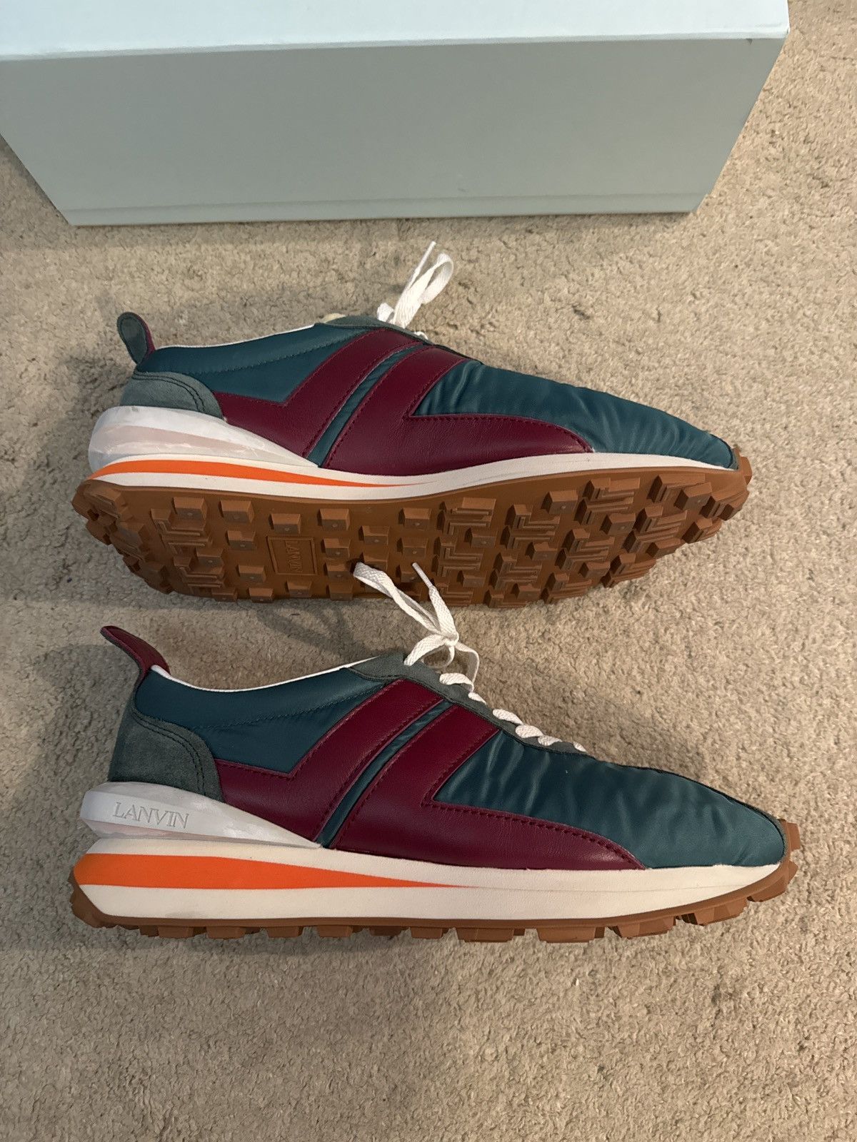 Lanvin Lanvin Bumper Sneakers Teal and Maroon 45 Size US 12 / EU 45 - 4 Thumbnail