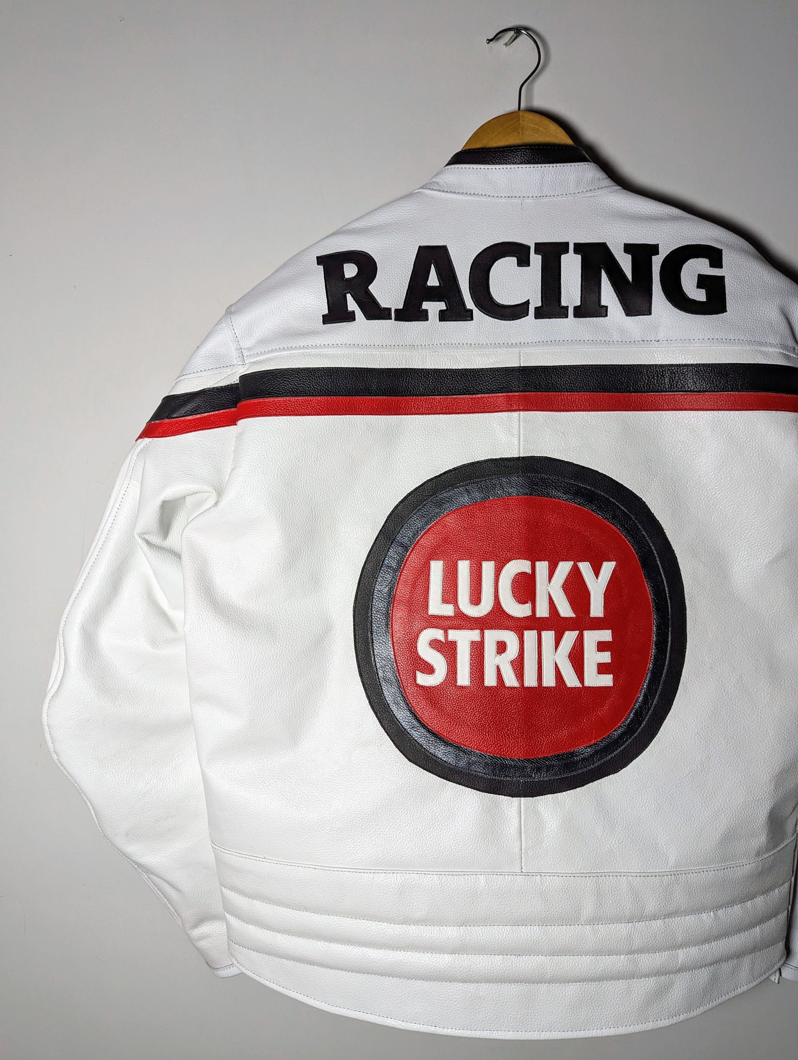 Vintage 💥🔥 VINTAGE LUCKY STRIKE RACING LEATHER BIKER JACKET Size US L / EU 52-54 / 3 - 11 Thumbnail